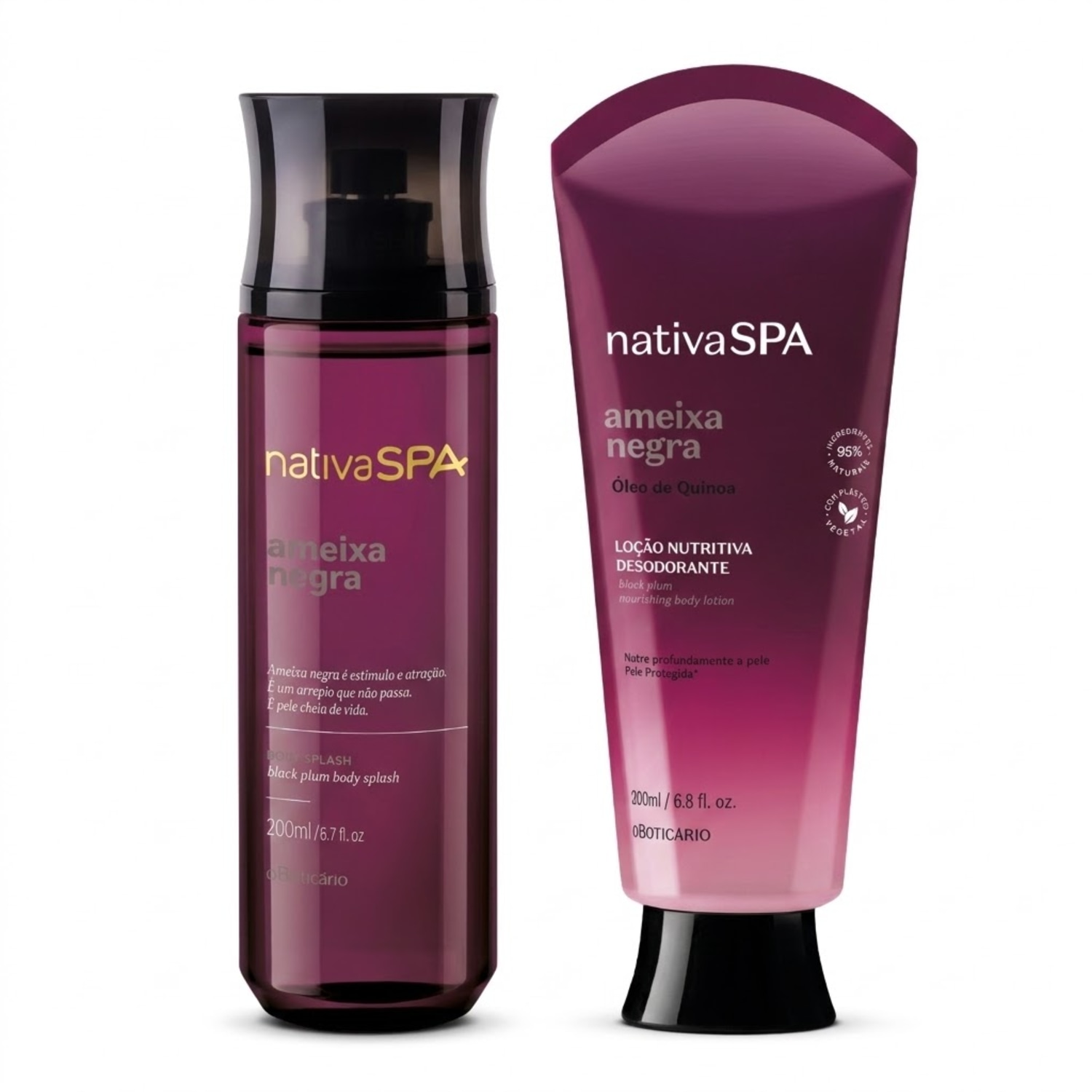 Combo Nativa Spa Ameixa Negra: Body Splash 200ml + Loção Corporal 200ml > Combo Nativa Spa Ameixa Negra: Body Splash 200ml + Loção Corporal 200ml