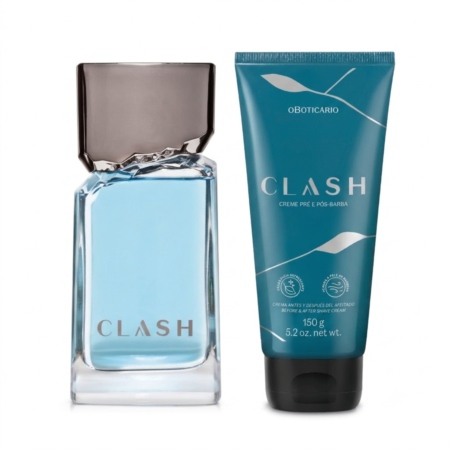 Combo Clash: Desodorante Colônia 100ml + Creme Pré e Pós-Barba 150g