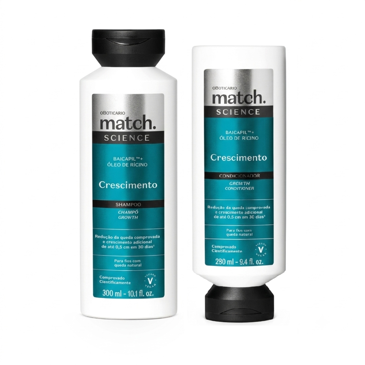 Combo Match Science Crescimento: Shampoo 300ml + Condicionador 280ml