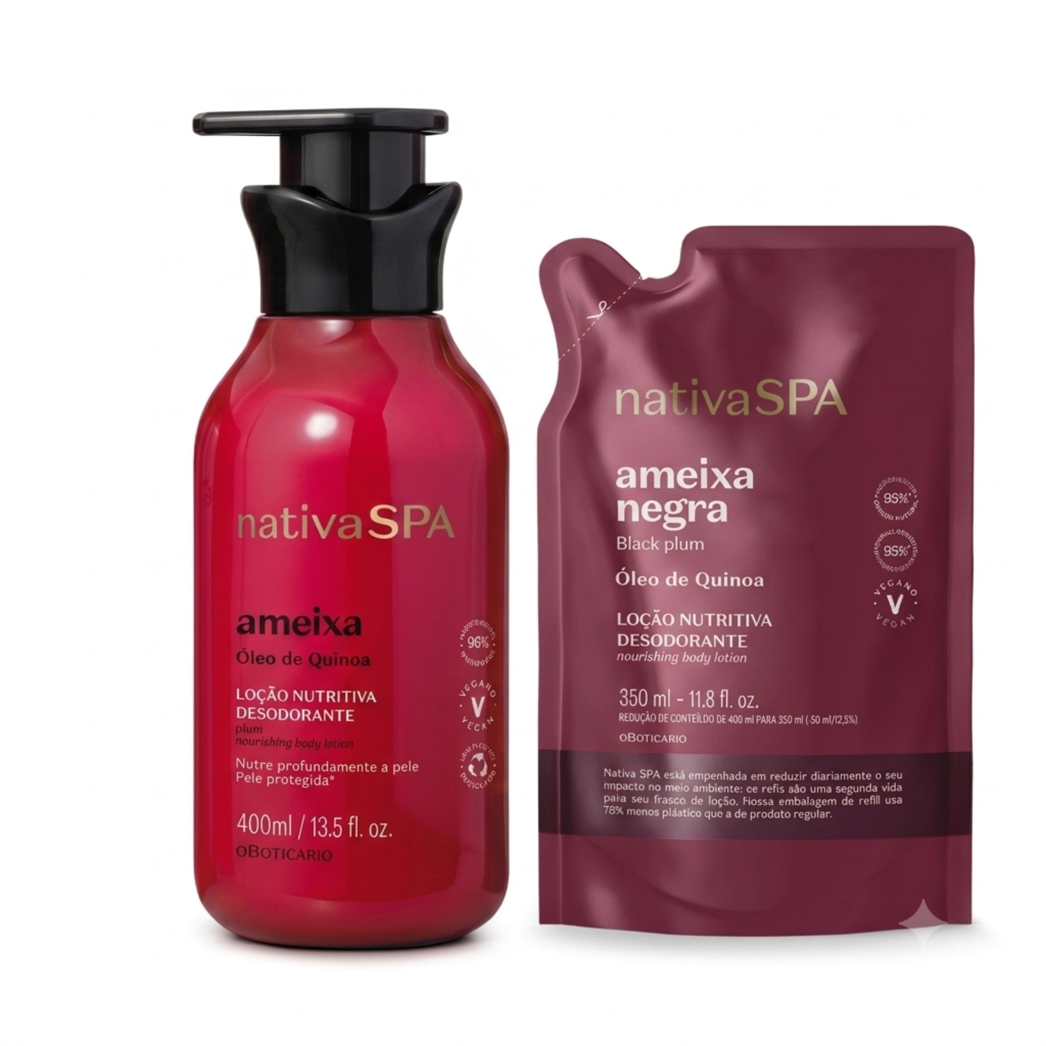 Combo Nativa SPA: Loção Hidratante Desodorante Corporal 400ml + Refil Loção Corporal Ameixa Negra 350ml > Combo Nativa SPA: Loção Hidratante Desodorante Corporal 400ml + Refil Loção Corporal Ameixa Negra 350ml
