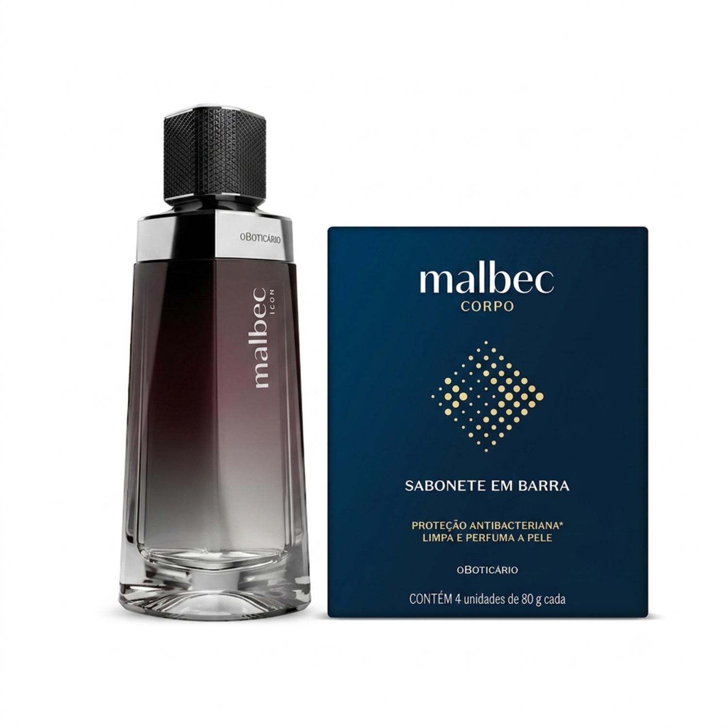 Desodorante Colônia Malbec Icon 100ml + Kit Sabonetes Em Barra Malbec 4x80g > Desodorante Colônia Malbec Icon 100ml + Kit Sabonetes Em Barra Malbec 4x80g
