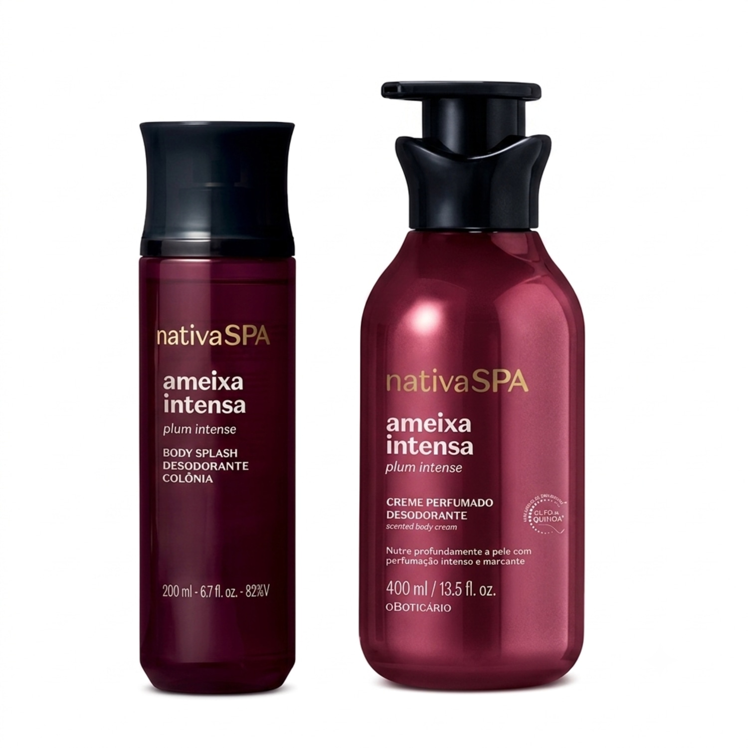 Combo Nativa Spa Ameixa Intensa: Body Splash Desodorante Colônia 200ml + Creme Perfumado Hidratante Corporal 400ml > Combo Nativa Spa Ameixa Intensa: Body Splash Desodorante Colônia 200ml + Creme Perfumado Hidratante Corporal 400ml
