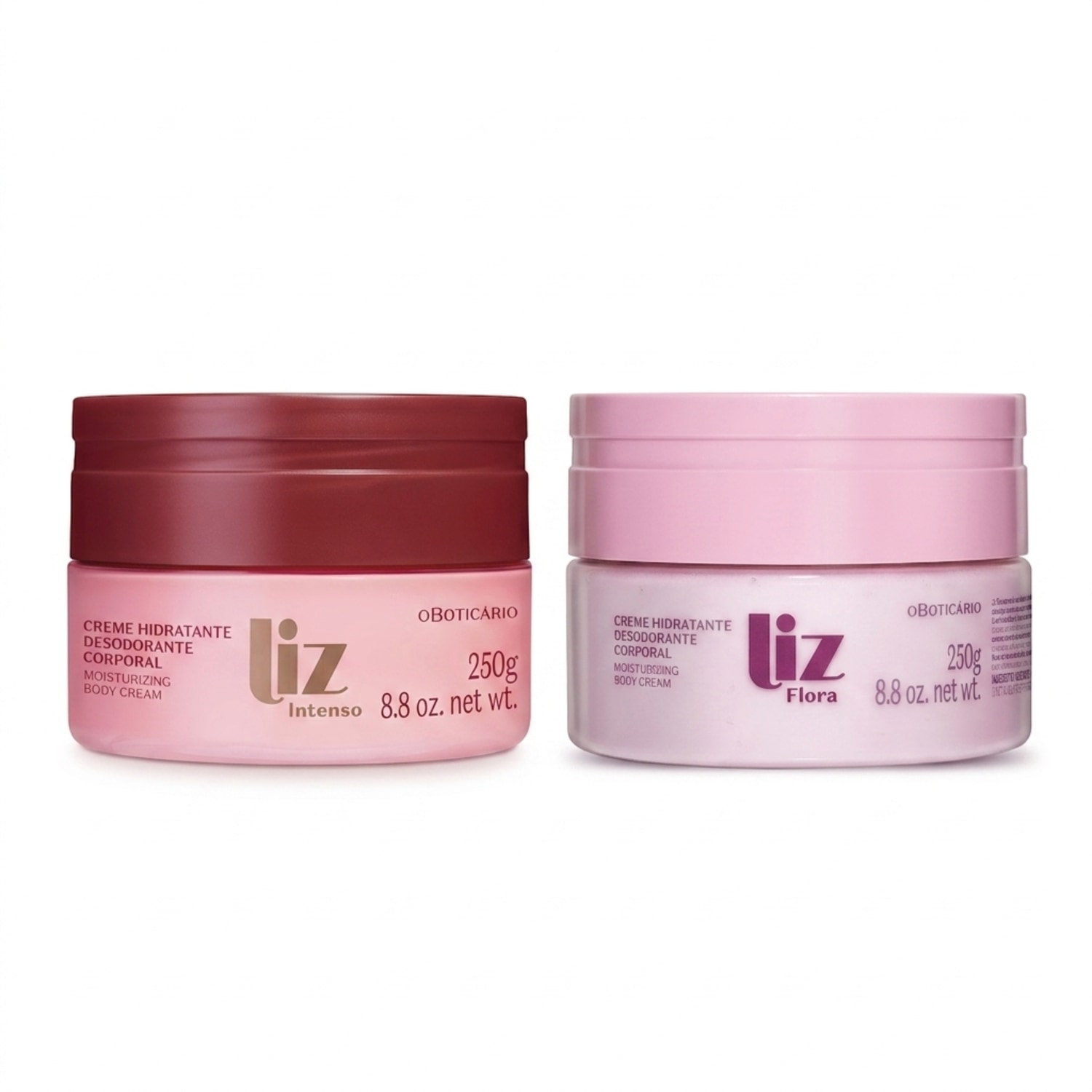 Combo Hidratante Desodorante Corporal: Liz Intenso 250g + Liz Flora 250g