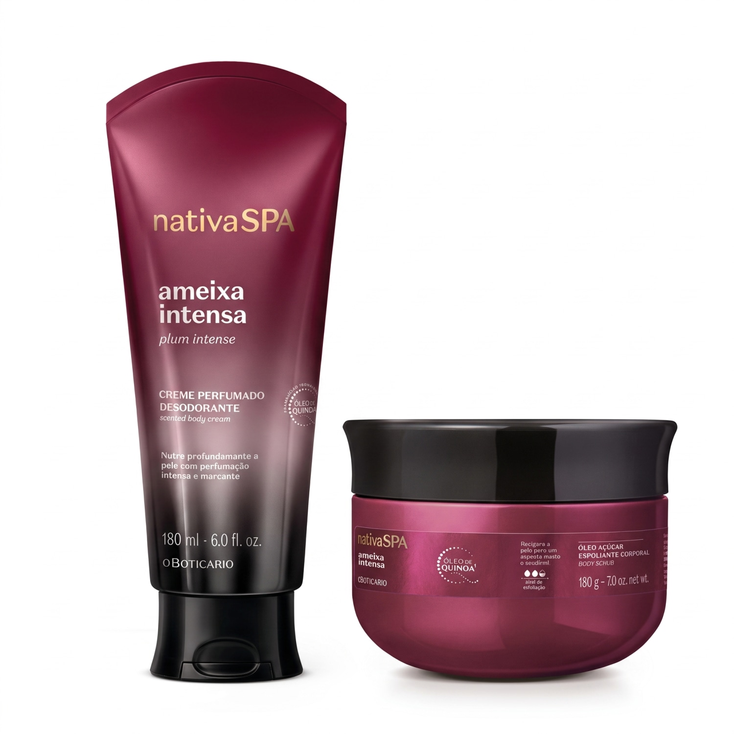 Combo Nativa Spa Ameixa Intensa: Esfoliante Corporal 180g + Creme Hidratante 180ml > Combo Nativa Spa Ameixa Intensa: Esfoliante Corporal 180g + Creme Hidratante 180ml