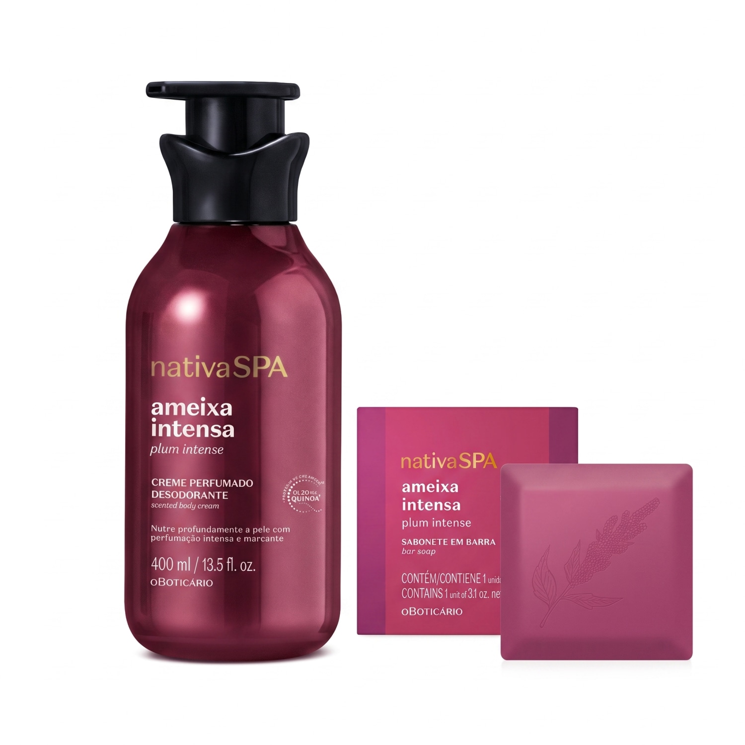 Combo Nativa Spa Ameixa Intensa: Creme Hidratante 400ml + Sabonete em Barra 90g > Combo Nativa Spa Ameixa Intensa: Creme Hidratante 400ml + Sabonete em Barra 90g