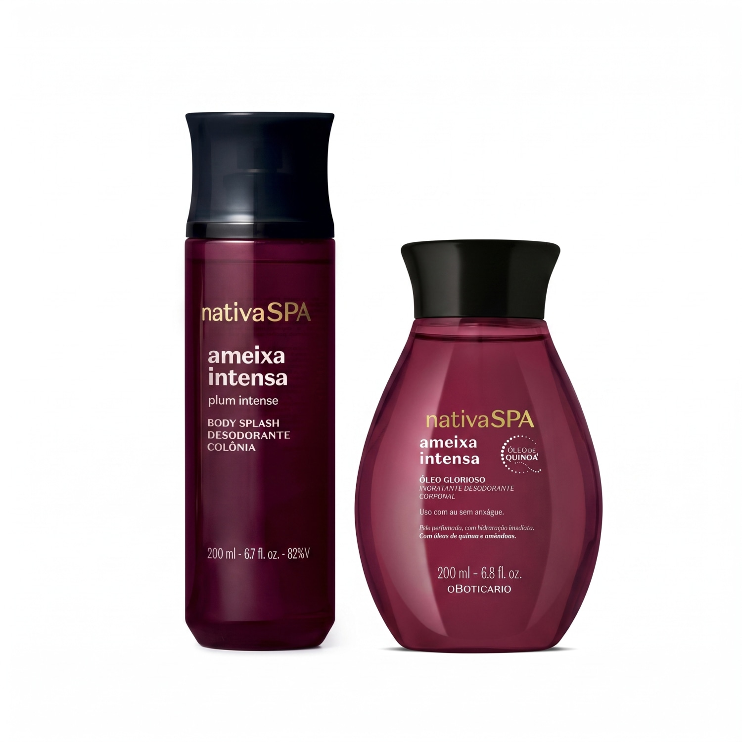 Combo Nativa Spa Ameixa Intensa: Body Splash 200ml + Óleo Glorioso Hidratante 200ml