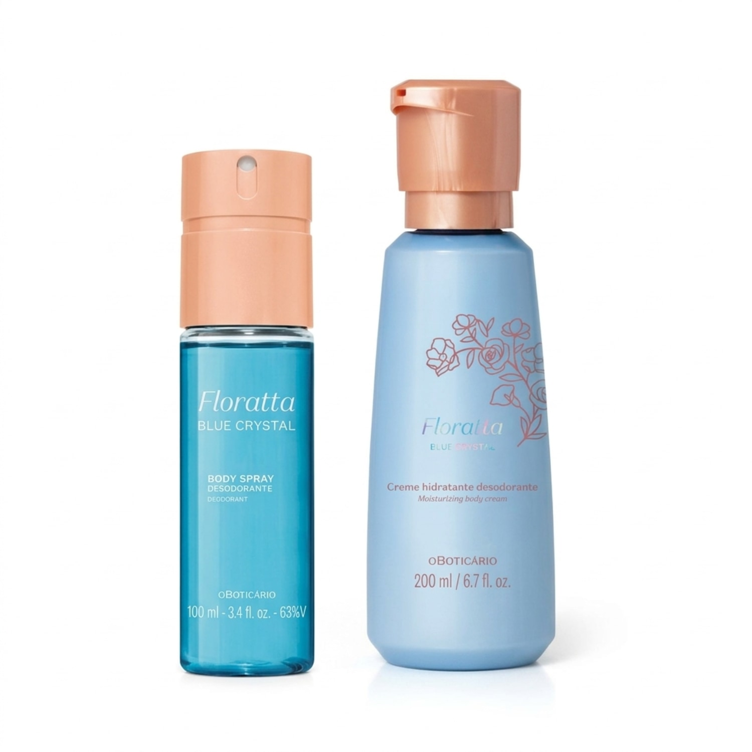 Combo Floratta Blue Crystal: Body Spray 100ml + Creme Corporal 200ml