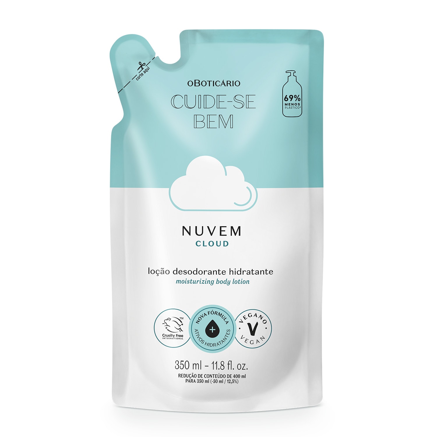Refil Loção Desodorante Hidratante Cuide-se Bem Nuvem 350ml > Refil Loção Desodorante Hidratante Cuide-se Bem Nuvem 350ml