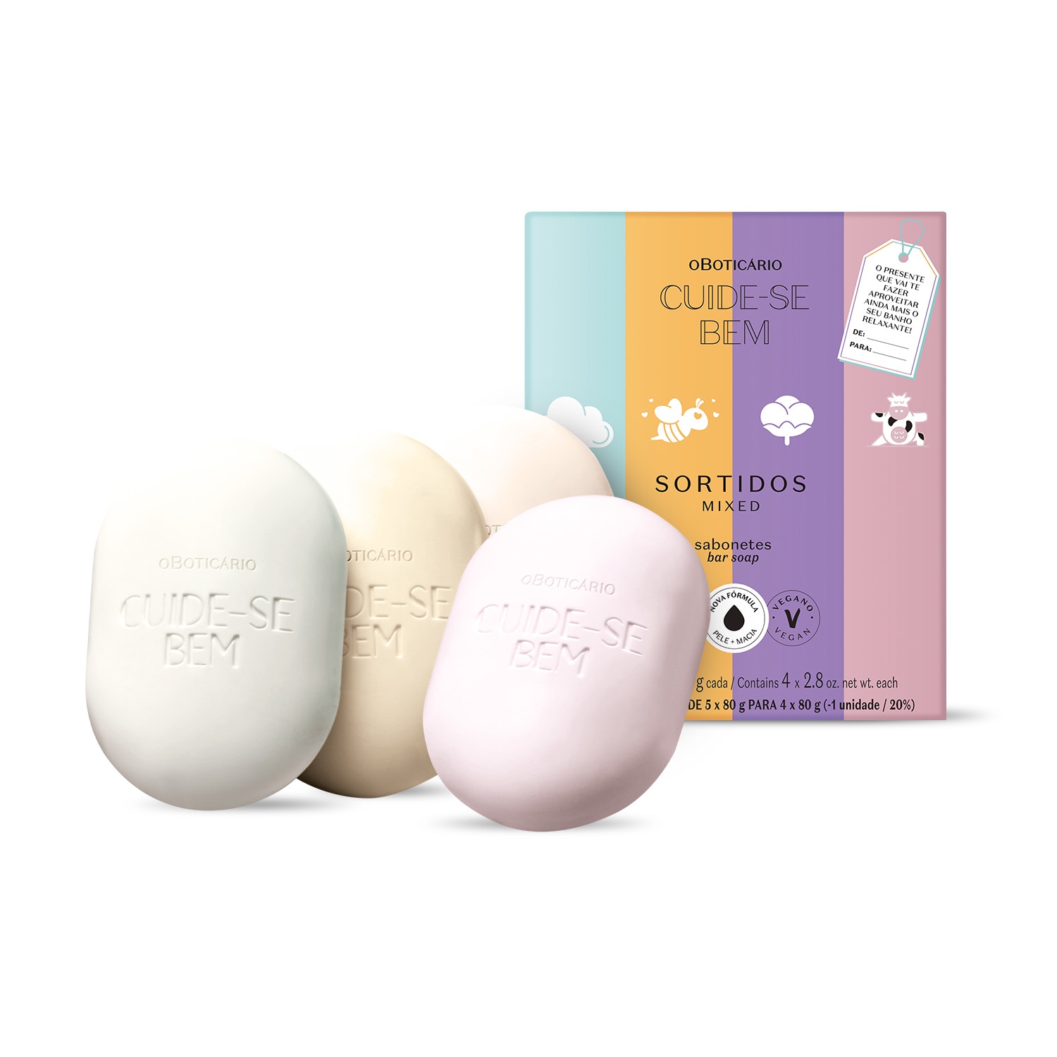 Sabonetes Sortidos Cuide-se Bem 4x80g cada
