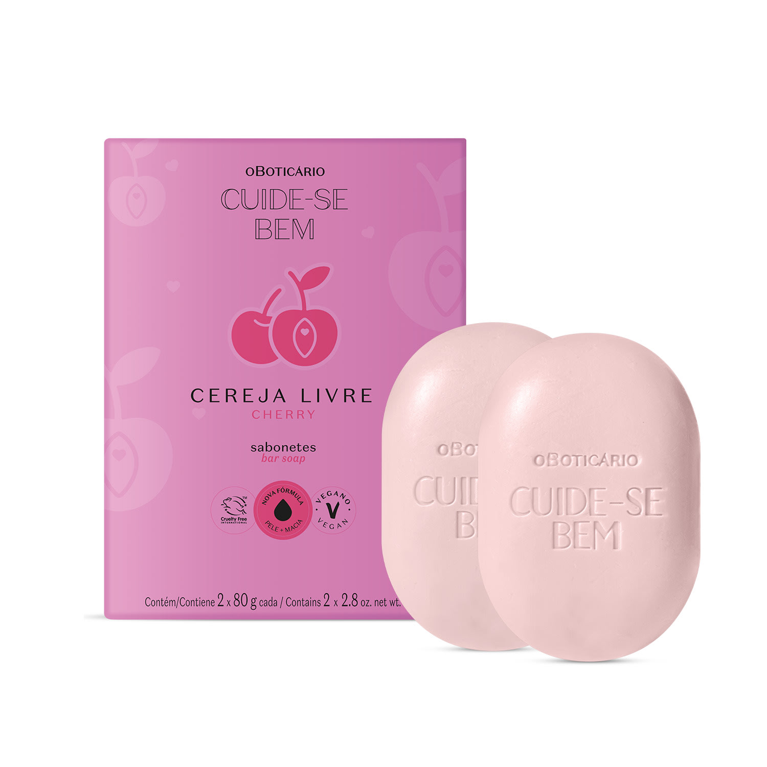 Sabonete Em Barra Cuide-Bem Cereja Livre 2x80g > Sabonete Em Barra Cuide-Bem Cereja Livre 2x80g