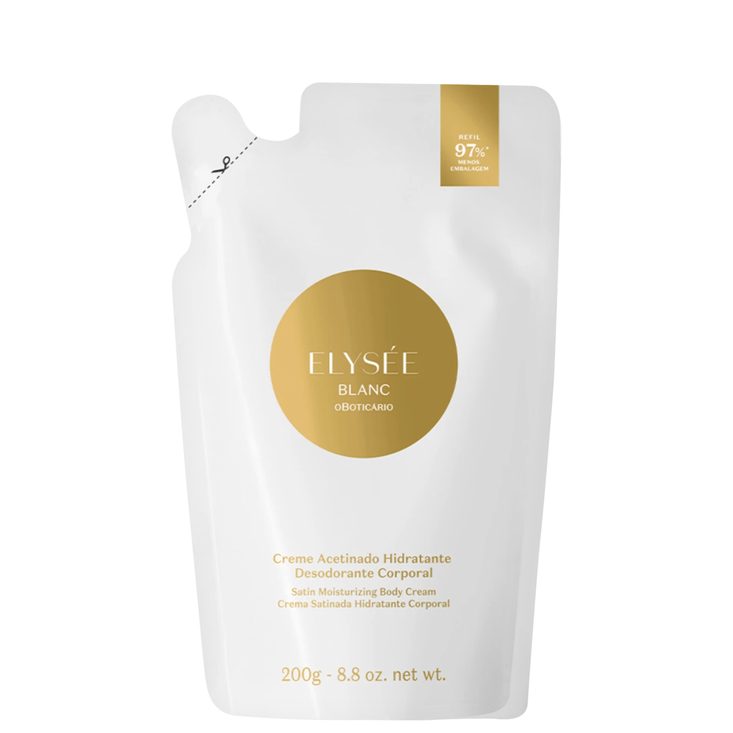 o Boticário Elysée Blanc Refil - Creme Acetinado Hidratante Desodorante Corporal 200g