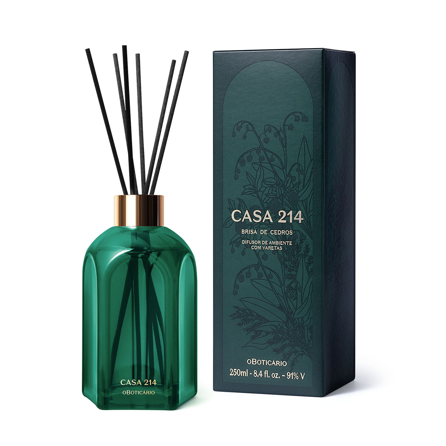 Difusor de Ambiente com Varetas Casa 214 Brisa de Cedros 250ml > Difusor de Ambiente com Varetas Casa 214 Brisa de Cedros 250ml