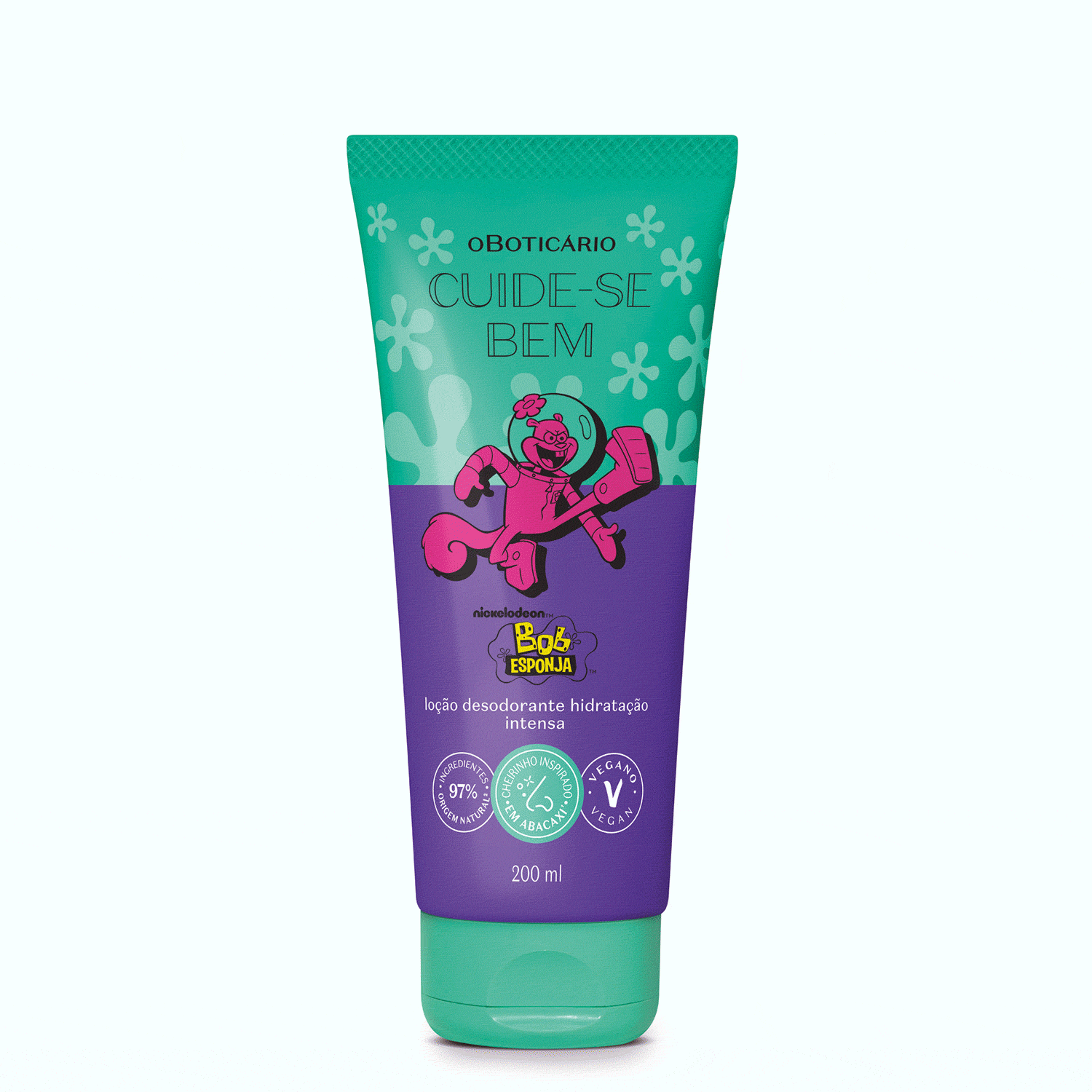 Loção Desodorante Hidratante Cuide-se Bem Bob Esponja Sandy Bochechas 200ml > Loção Desodorante Hidratante Cuide-se Bem Bob Esponja Sandy Bochechas 200ml