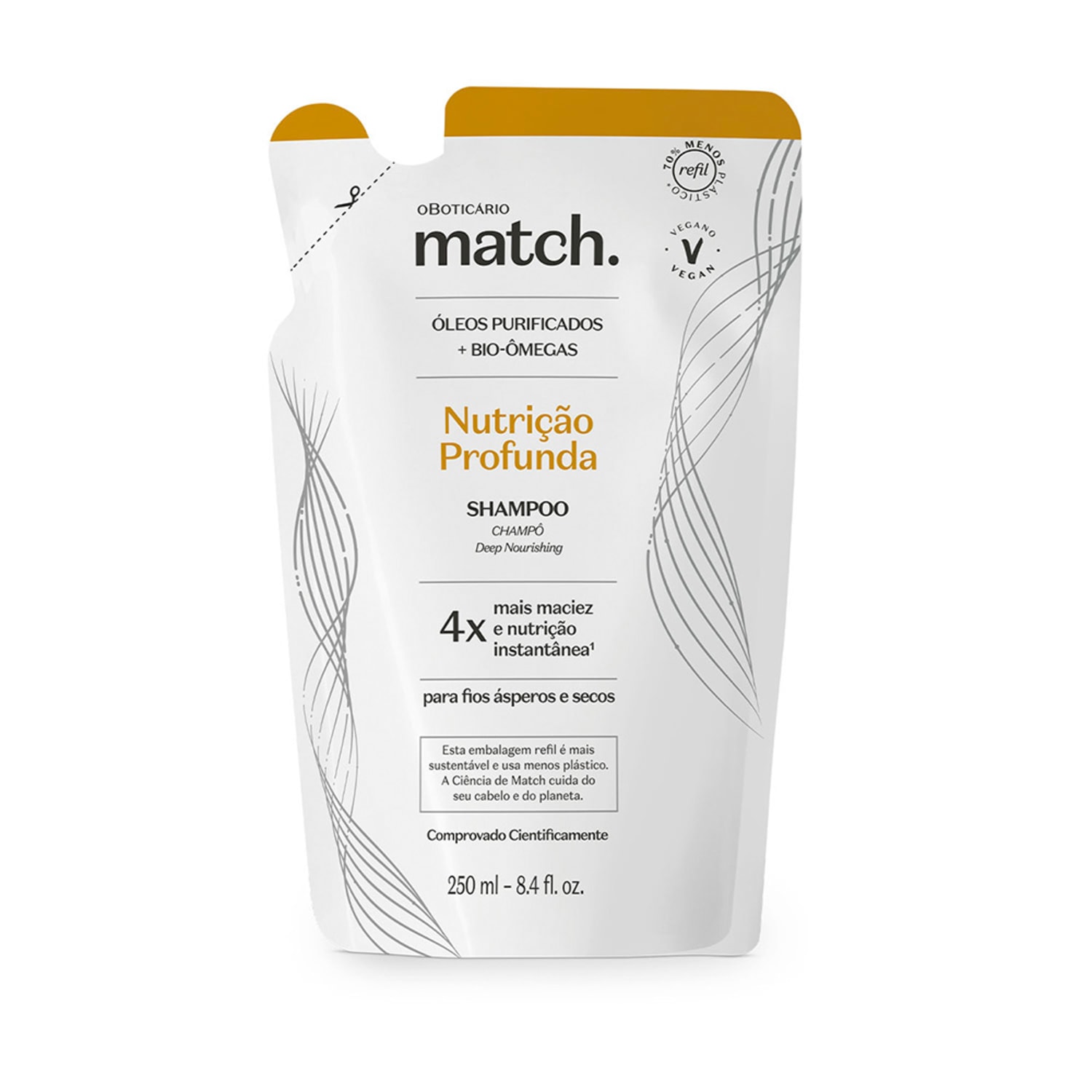 Refil Shampoo Match Nutrição Profunda 250ml > Refil Shampoo Match Nutrição Profunda 250ml