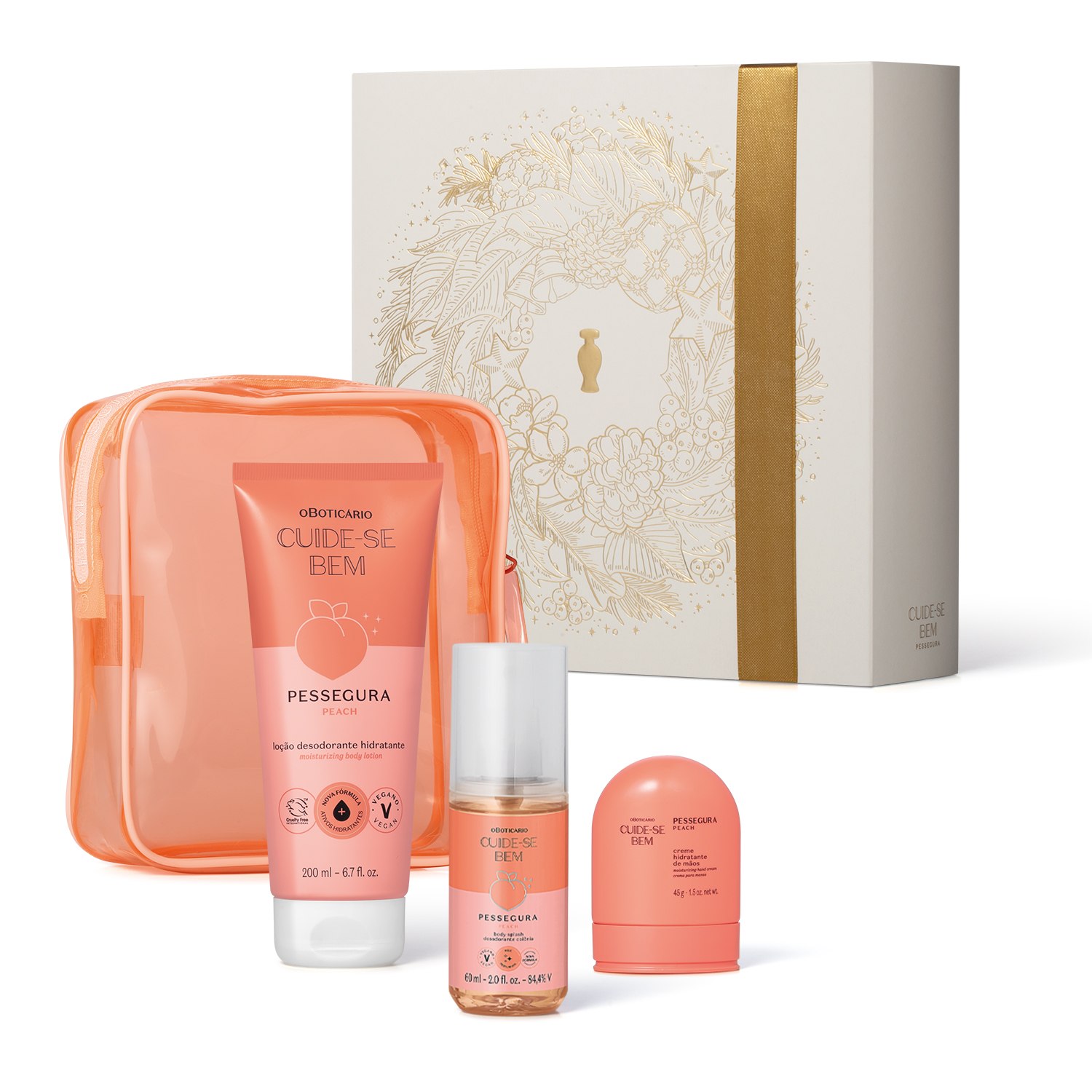 Kit Presente Natal Cuide-Se Bem Pessegura (4 itens) > Kit Presente Natal Cuide-Se Bem Pessegura (4 itens)