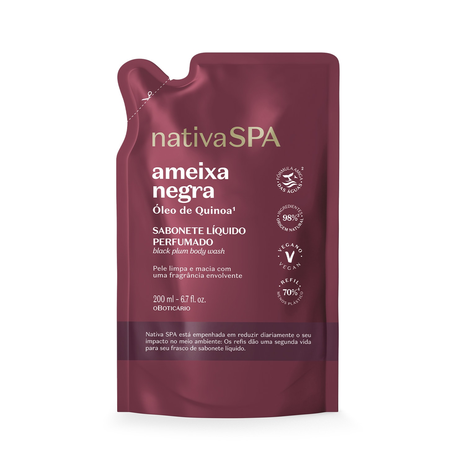 Refil Sabonete Líquido Perfumado Nativa Spa Ameixa Negra 200ml > Refil Sabonete Líquido Perfumado Nativa Spa Ameixa Negra 200ml