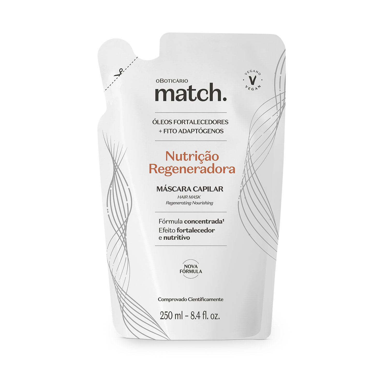 Refil Máscara Capilar Match Nutrição Regeneradora 250ml > Refil Máscara Capilar Match Nutrição Regeneradora 250ml