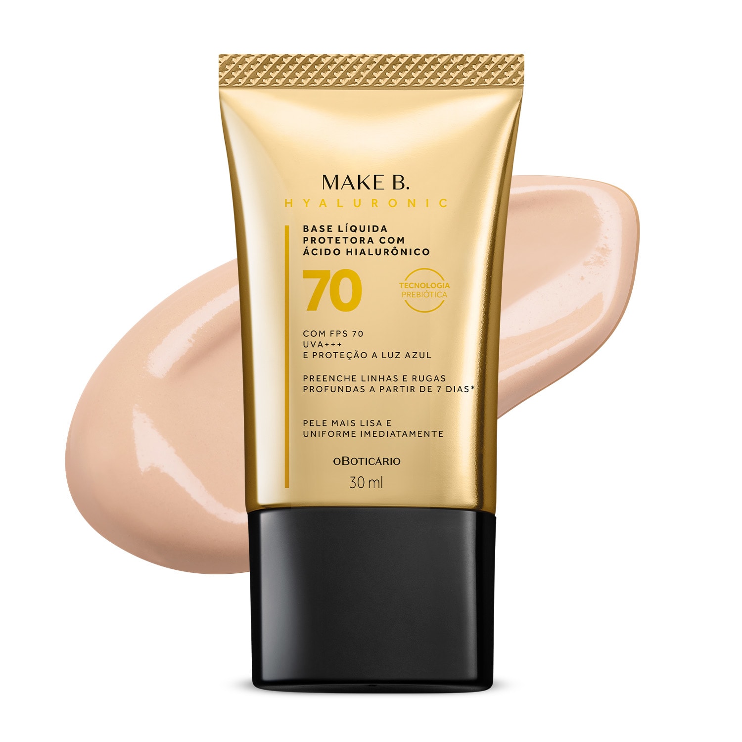 Base Líquida Protetora FPS 70 Make B. Hyaluronic Cor 10 30ml > Base Líquida Protetora FPS 70 Make B. Hyaluronic Cor 10 30ml