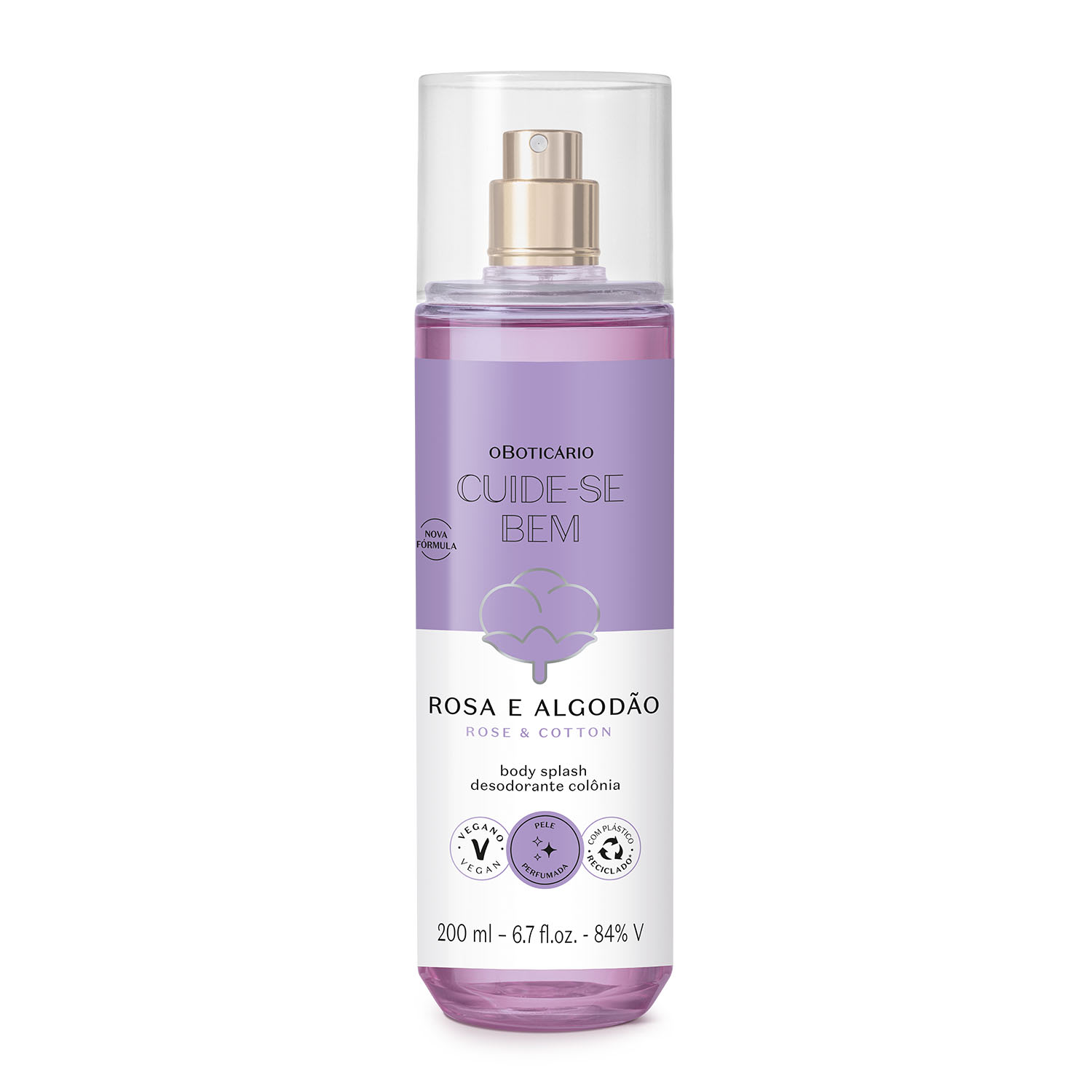 Cuide-se Bem Rosa e Algodão o Boticário - Body Splash Desodorante Colônia 200ml