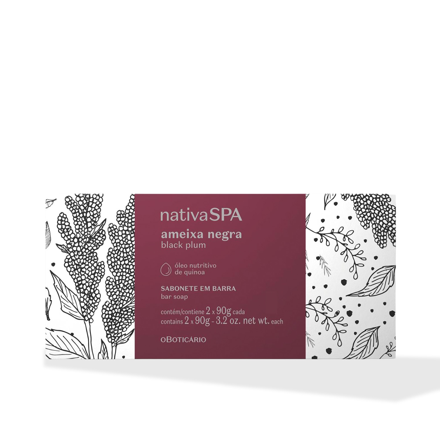 Kit Sabonete Em Barra Nativa Spa Ameixa Negra 2x90g cada