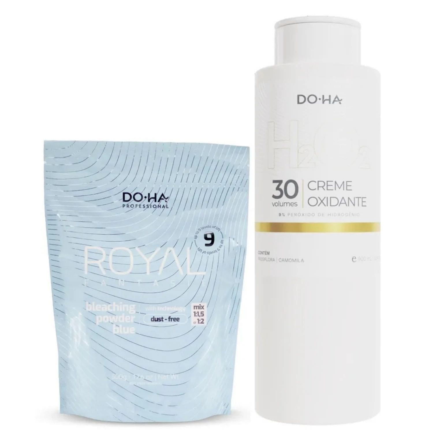 Do.Ha kit Royal Fantasie Blue Pó Descolorante 500g + Oxi 30Vol 900ml