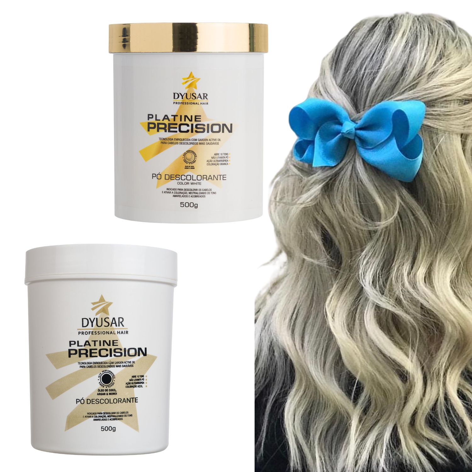 Kit 2 Pó Descolorante Platine P Blue+ Platine P White Dyusar