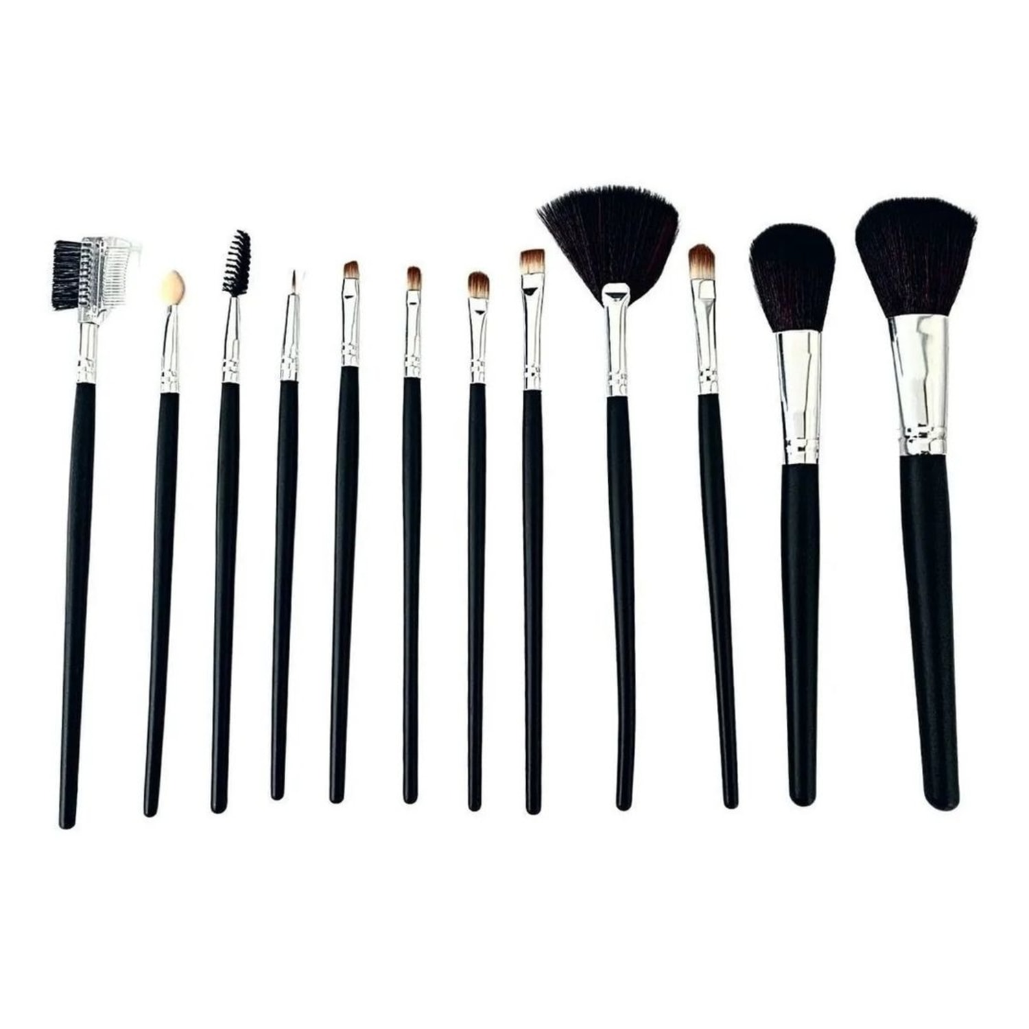 Pincel de Maquiagem Mega Kit C/ 12 Und