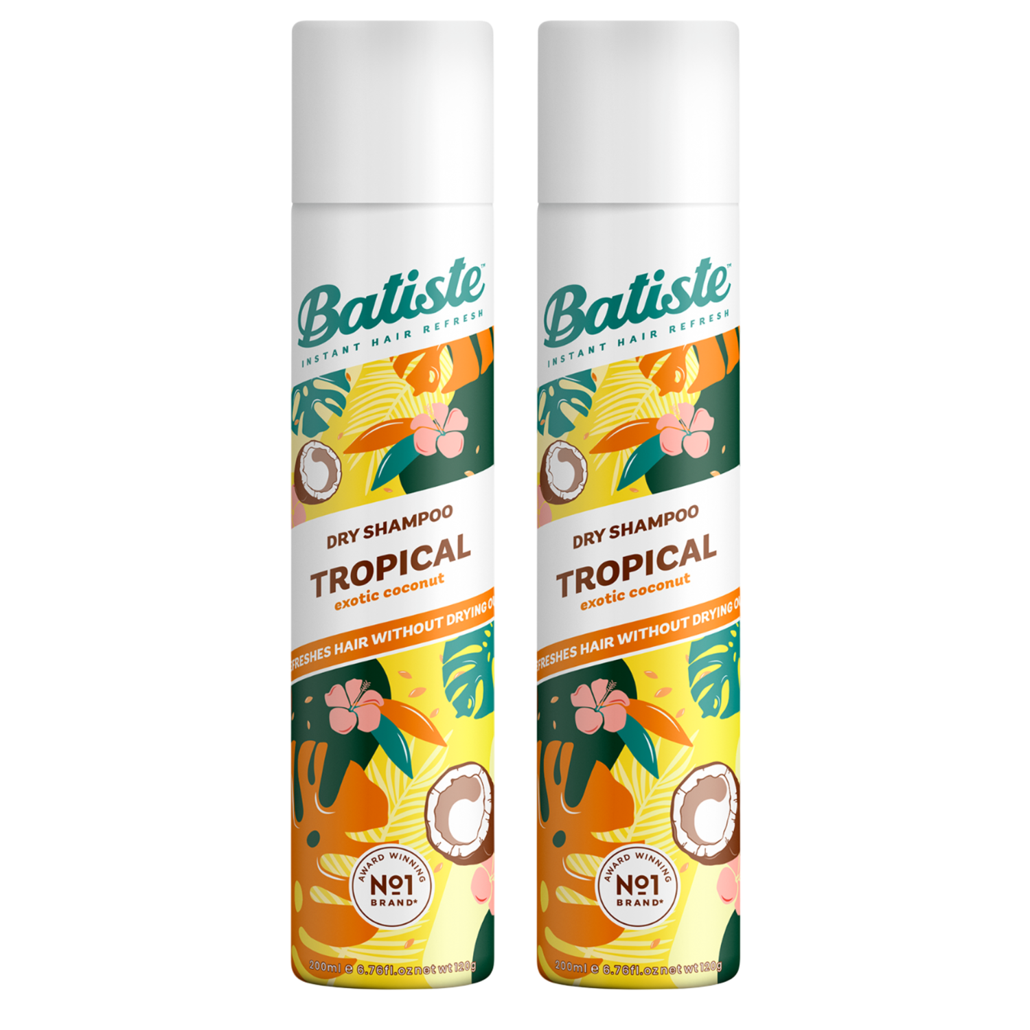 SHAMPOO A SECO COM 2 BATISTE TROPICAL 200ML