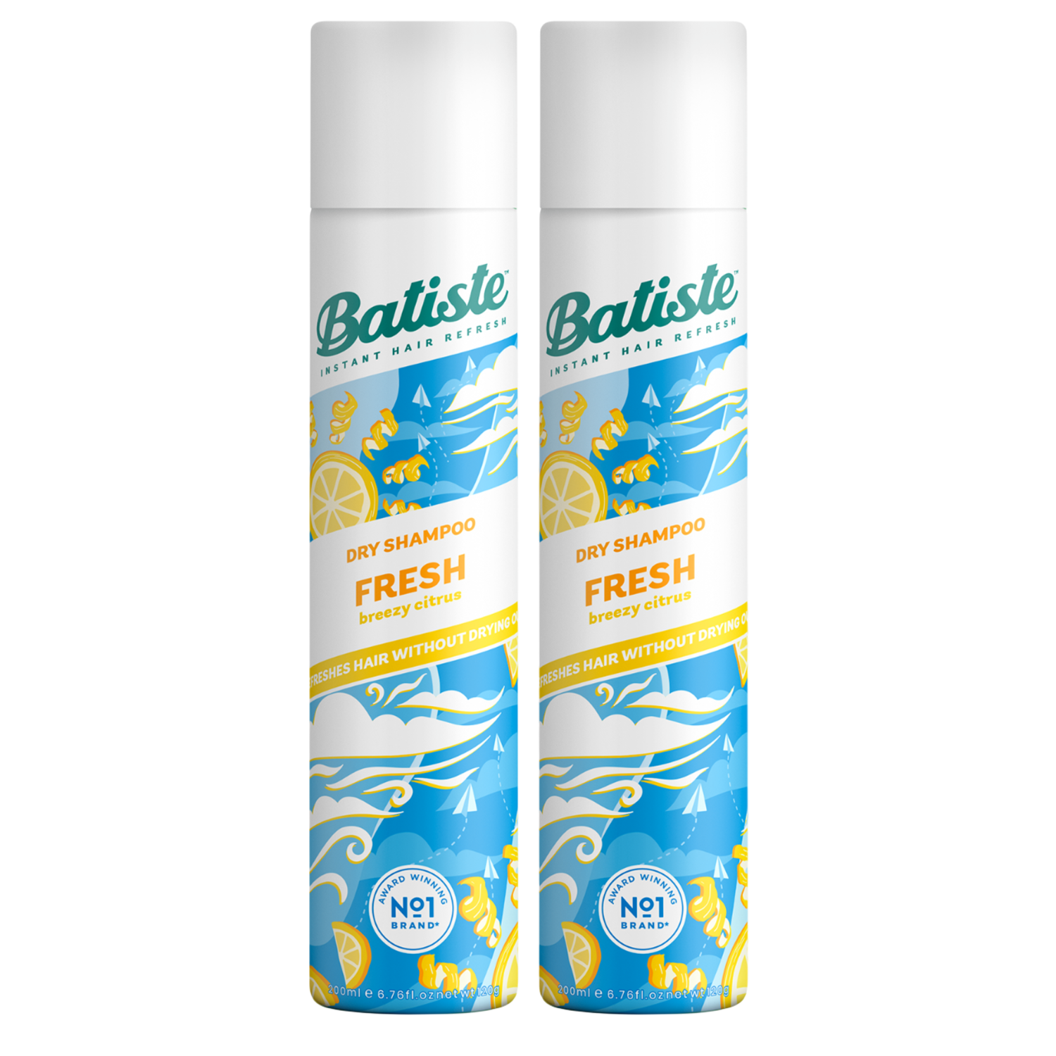 SHAMPOO A SECO COM 2 BATISTE FRESH 200ML