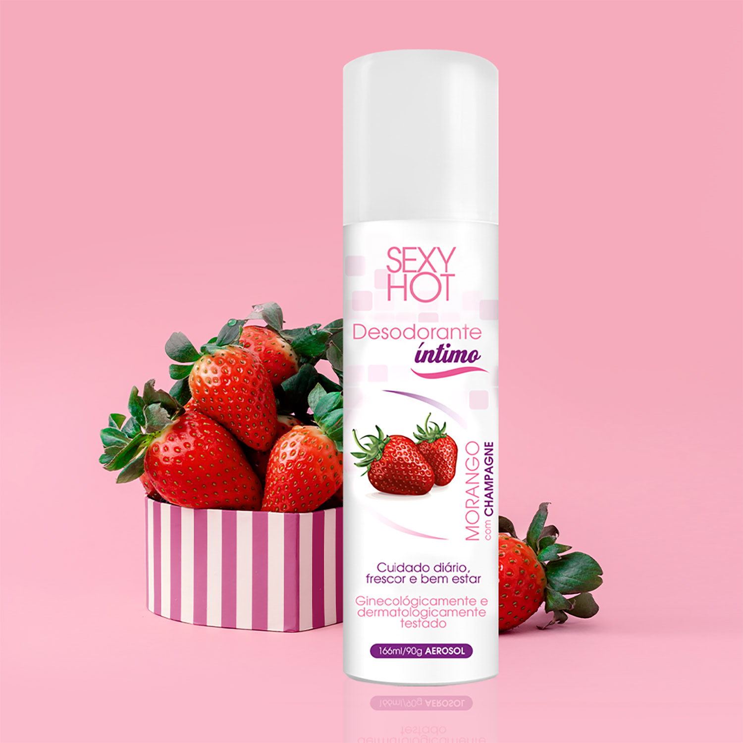 Desodorante Íntimo Sexy Hot - Morango C/ Champagne - Proteção e Frescor 24hrs