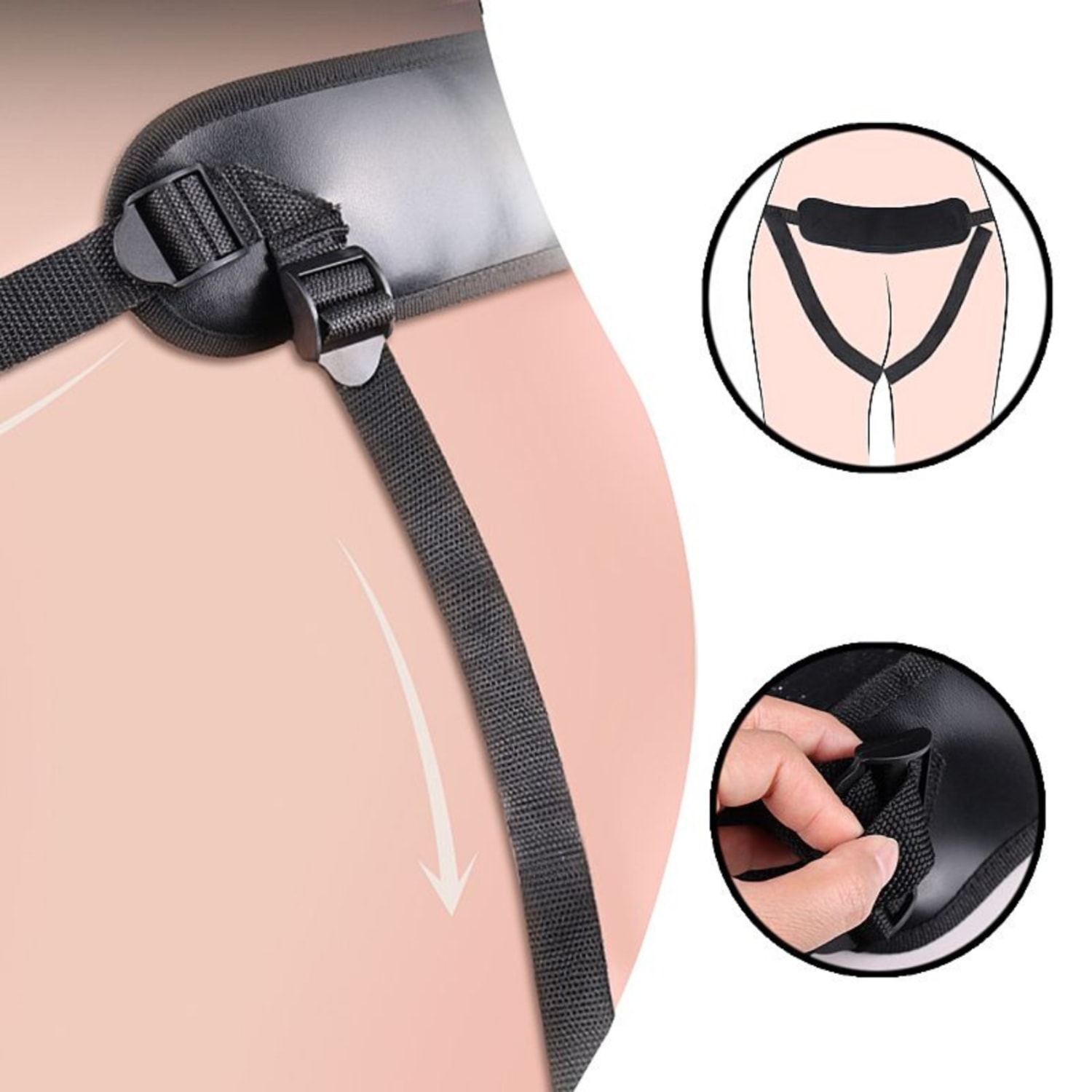 Cinta Peniana com Dildo 20cm x 3,5cm Texturizado Croods S-Hande Capsula com Vibração 9 Intensidades