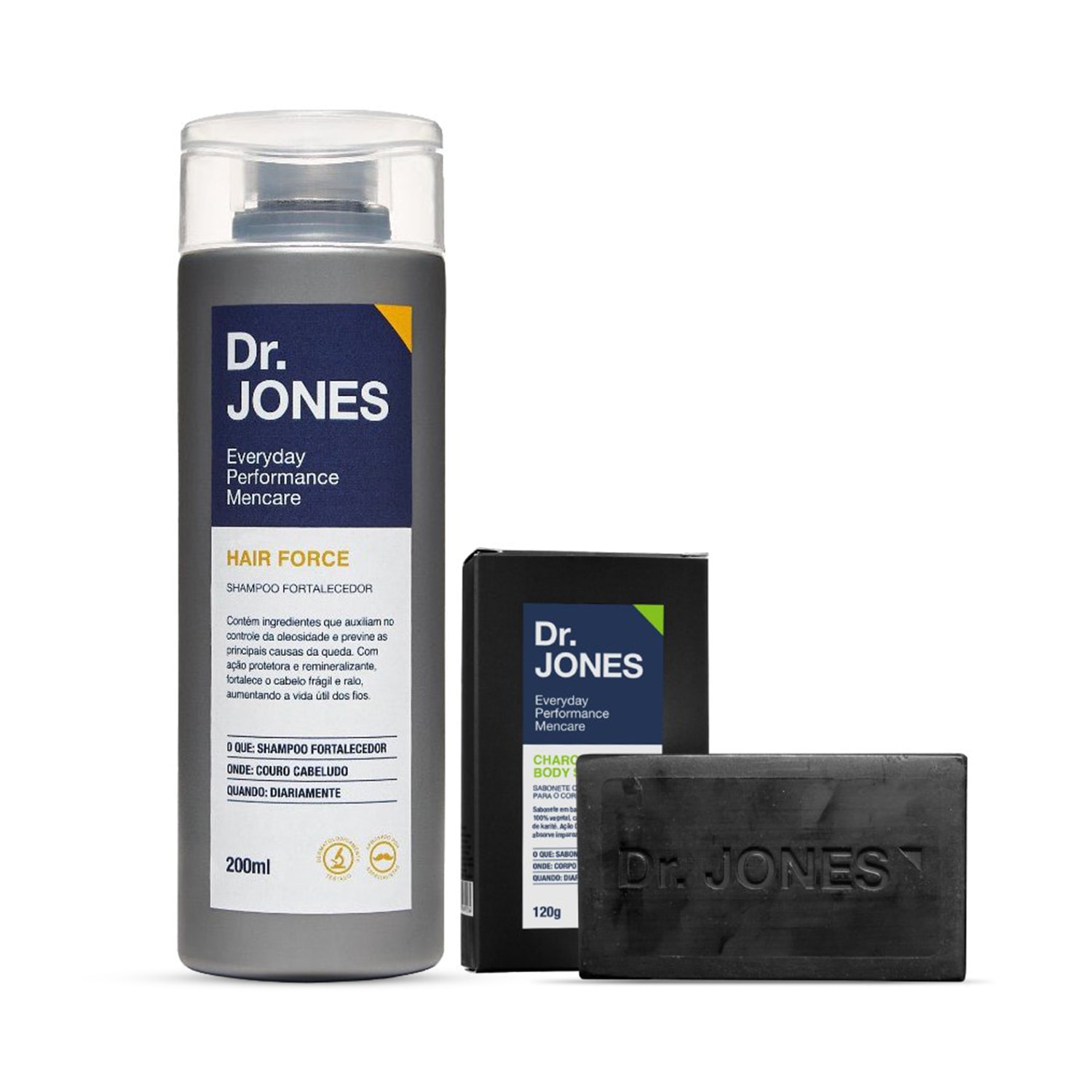 Combo Cuidados Antiqueda Shampoo Fortalecedor 200ml + Sabonete 100% vegetal 120g