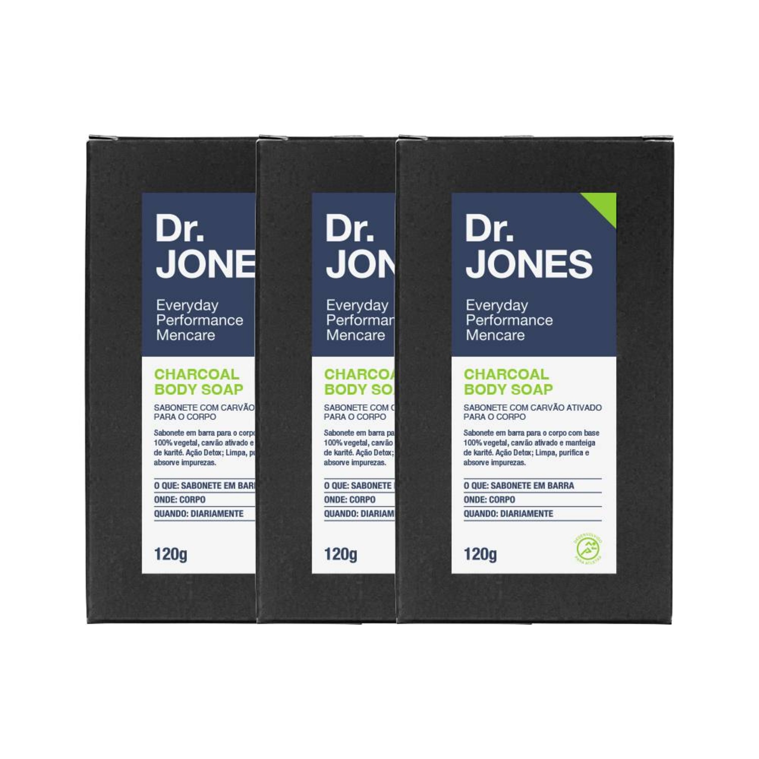 Combo Sabonete Detox Charcoal Body Soap (3 itens)