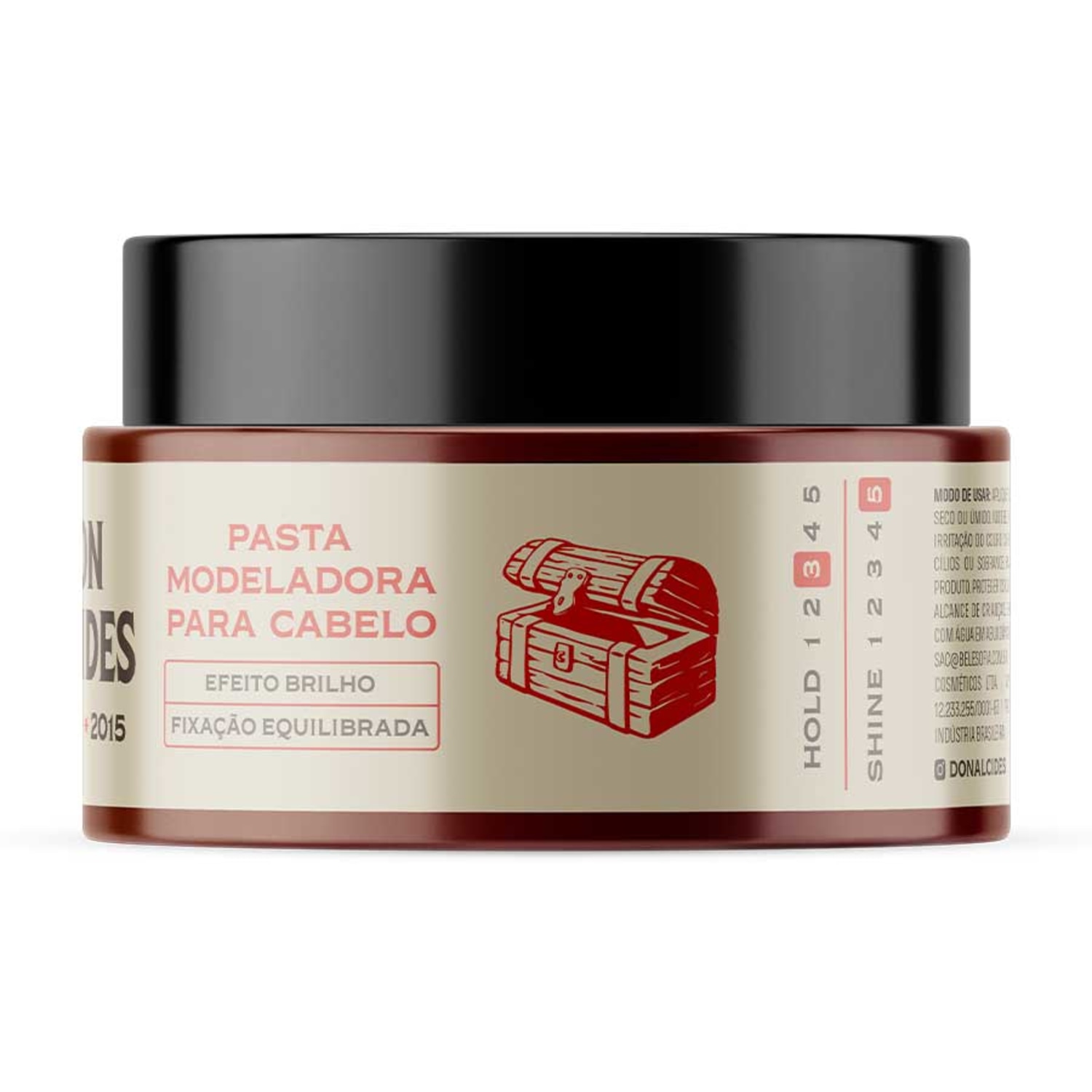 Pasta Brilho Barba Negra Pomada Para Cabelo Média Fixação 80g Don Alcides