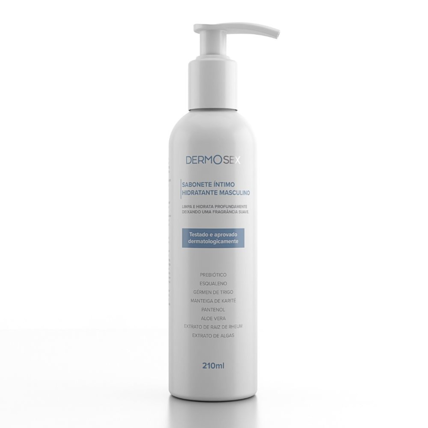 Sabonete íntimo Hidratante Masculino Dermosex 210ml Limpeza eficaz e Hidratação prolongada com Prebióticos