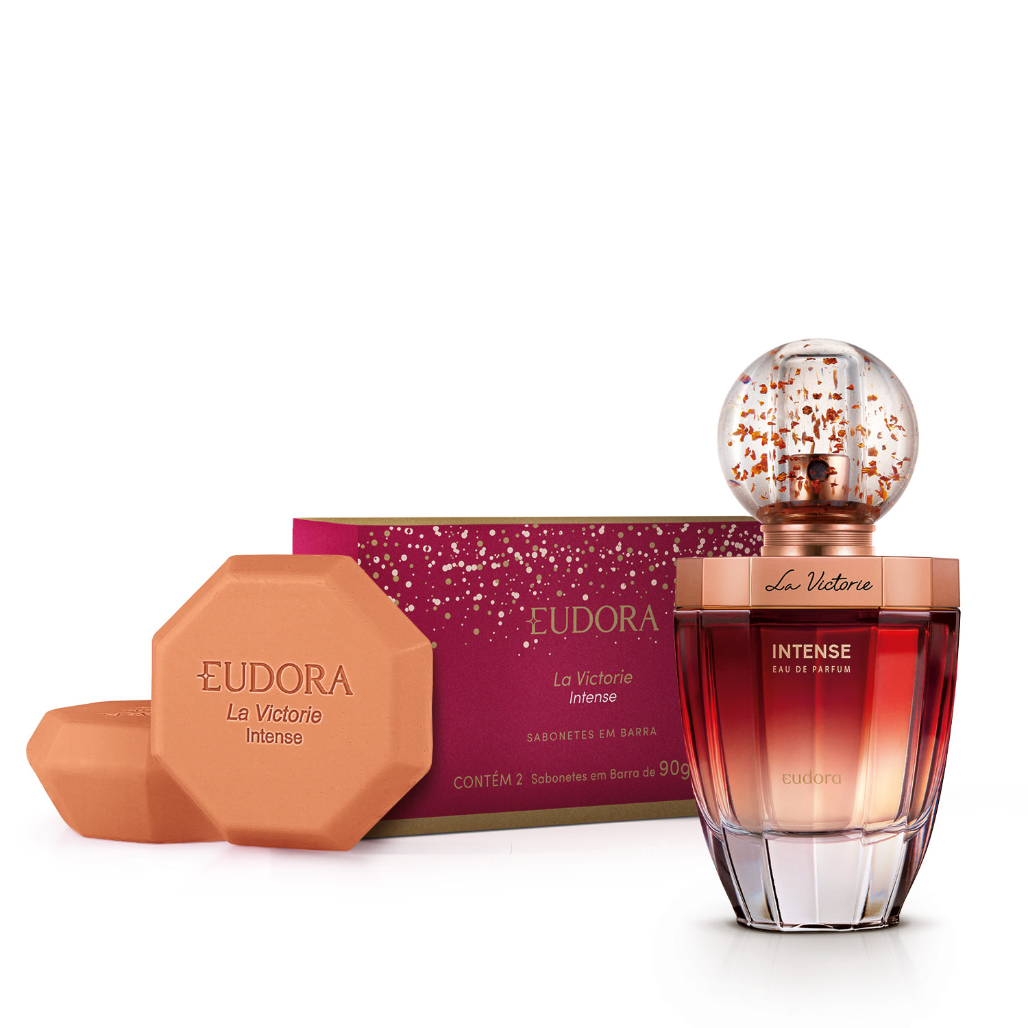 Conjunto La Victorie Intense Eudora Feminino - Eau de Parfum 75ml + Sabonete em Barra 2x90g