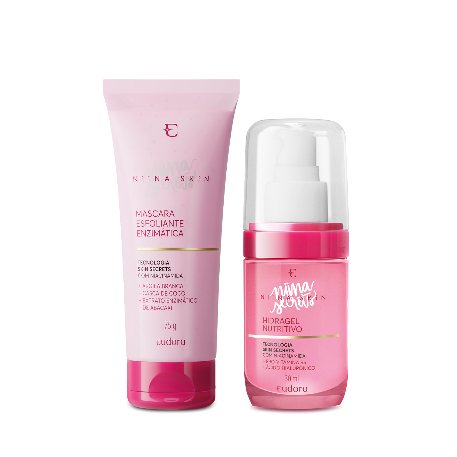 Combo Niina Secrets Skin: Hidragel Nutritivo 30ml + Máscara Esfoliante 5g