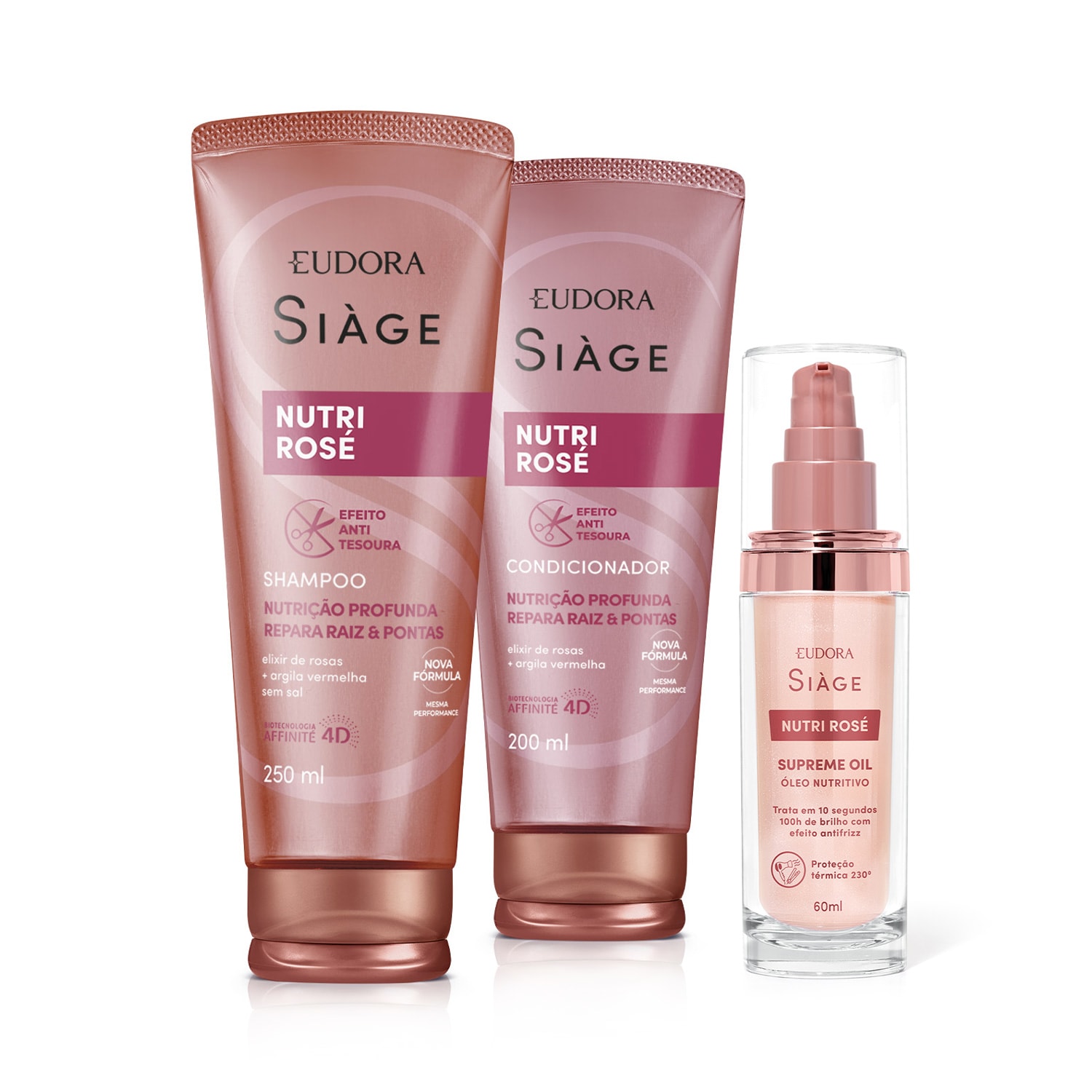 Combo Sià ge Nutri Rosé: Shampoo 250ml + Condicionador 200ml + Supreme Oil 60ml
