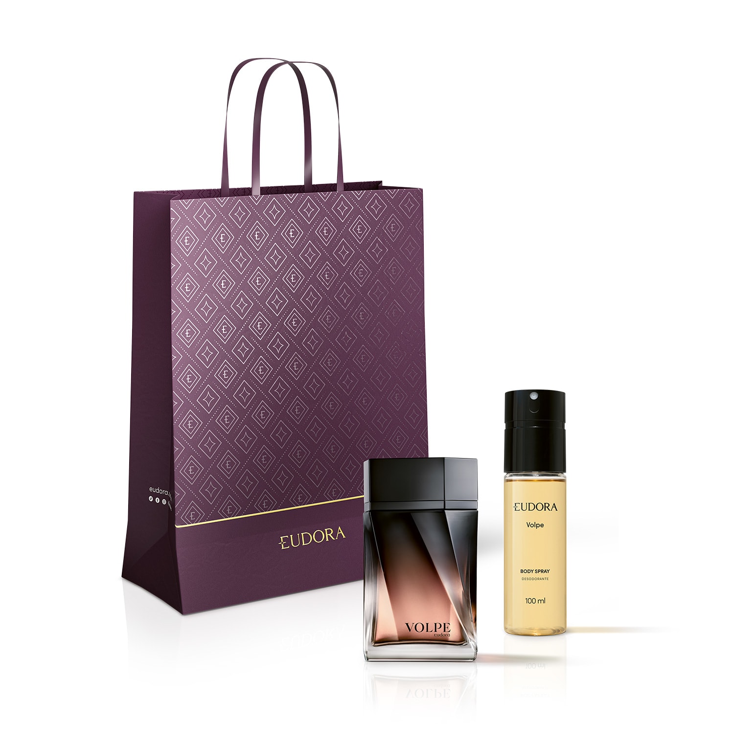 Combo Volpe: Desodorante Colônia 100ml + Body Spray 100ml + Sacola