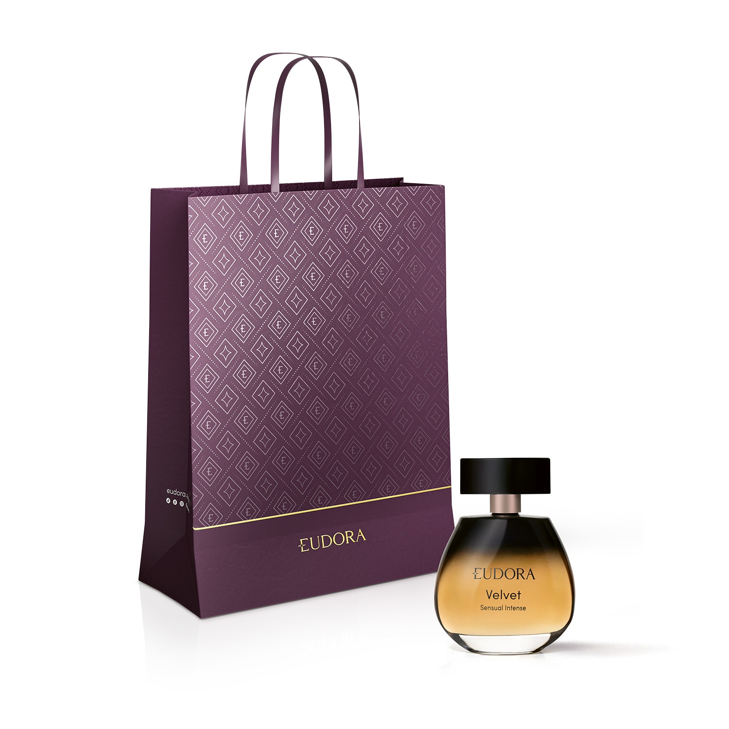 Combo Eudora Velvet Sensual Intense Desodorante Colônia 100ml + Sacola