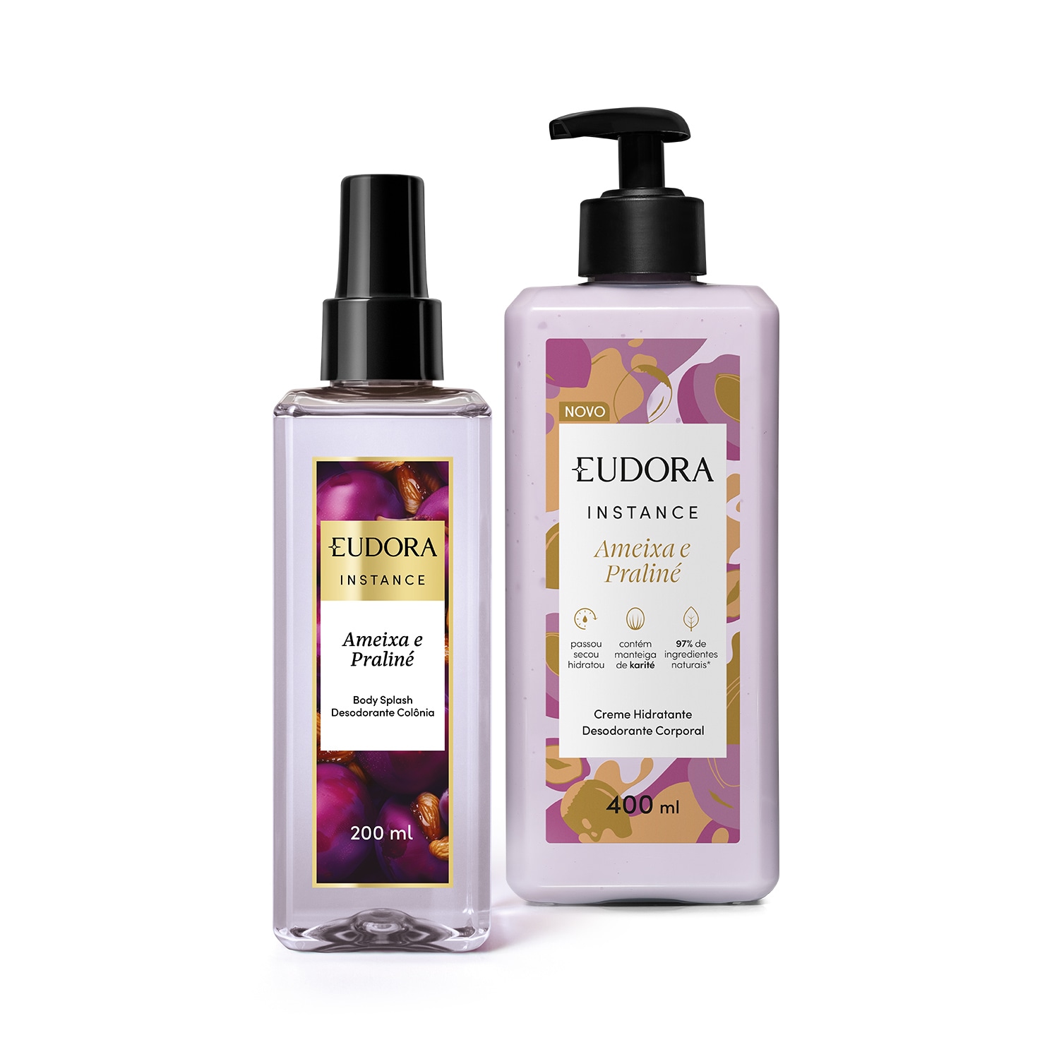 Combo Instance Ameixa e Praliné: Creme Desodorante Corporal 400ml + Body Splash 200ml