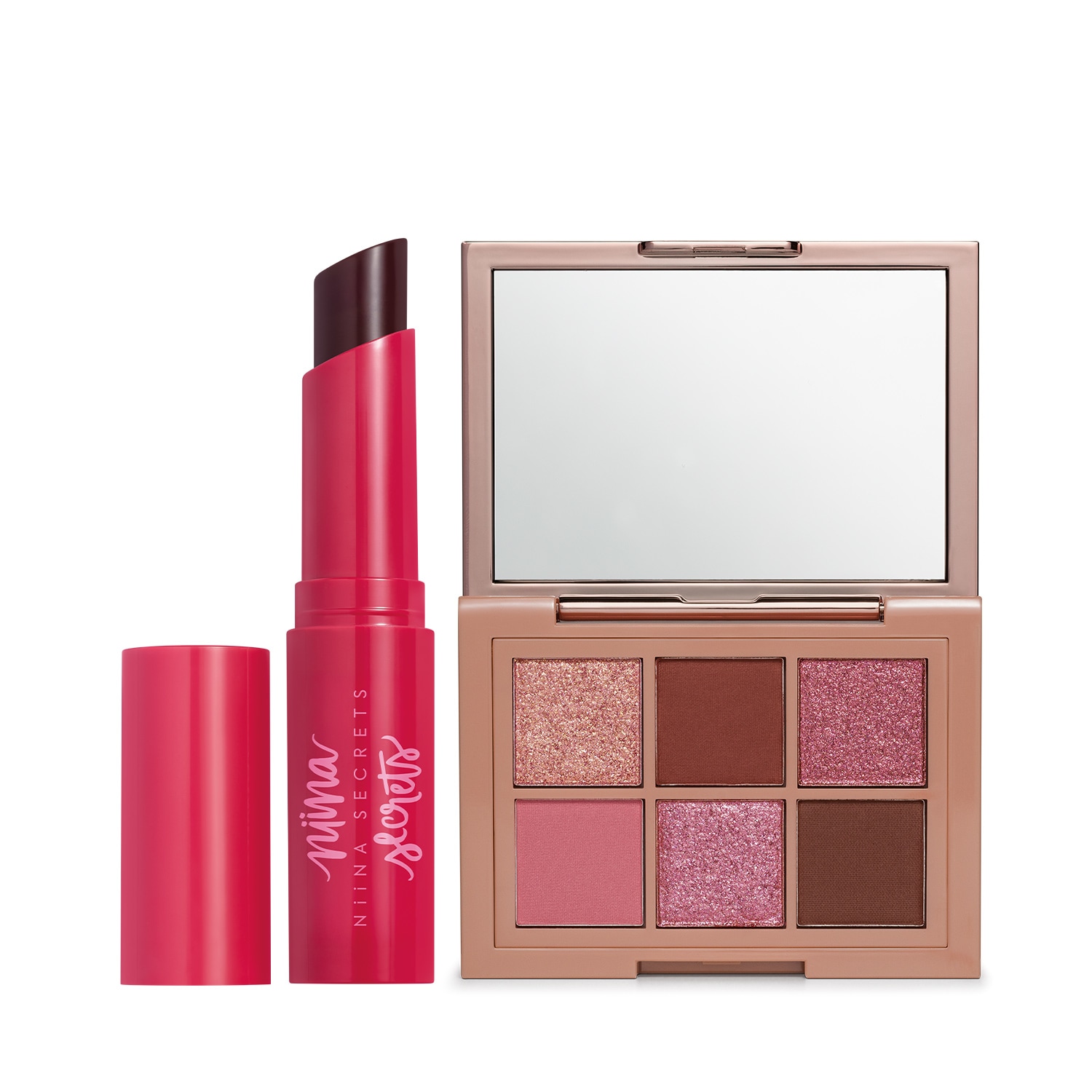 Combo Niina Secrets: Paleta de Sombras Shine 5,4g + Hidra Balm Vinho 3,2g