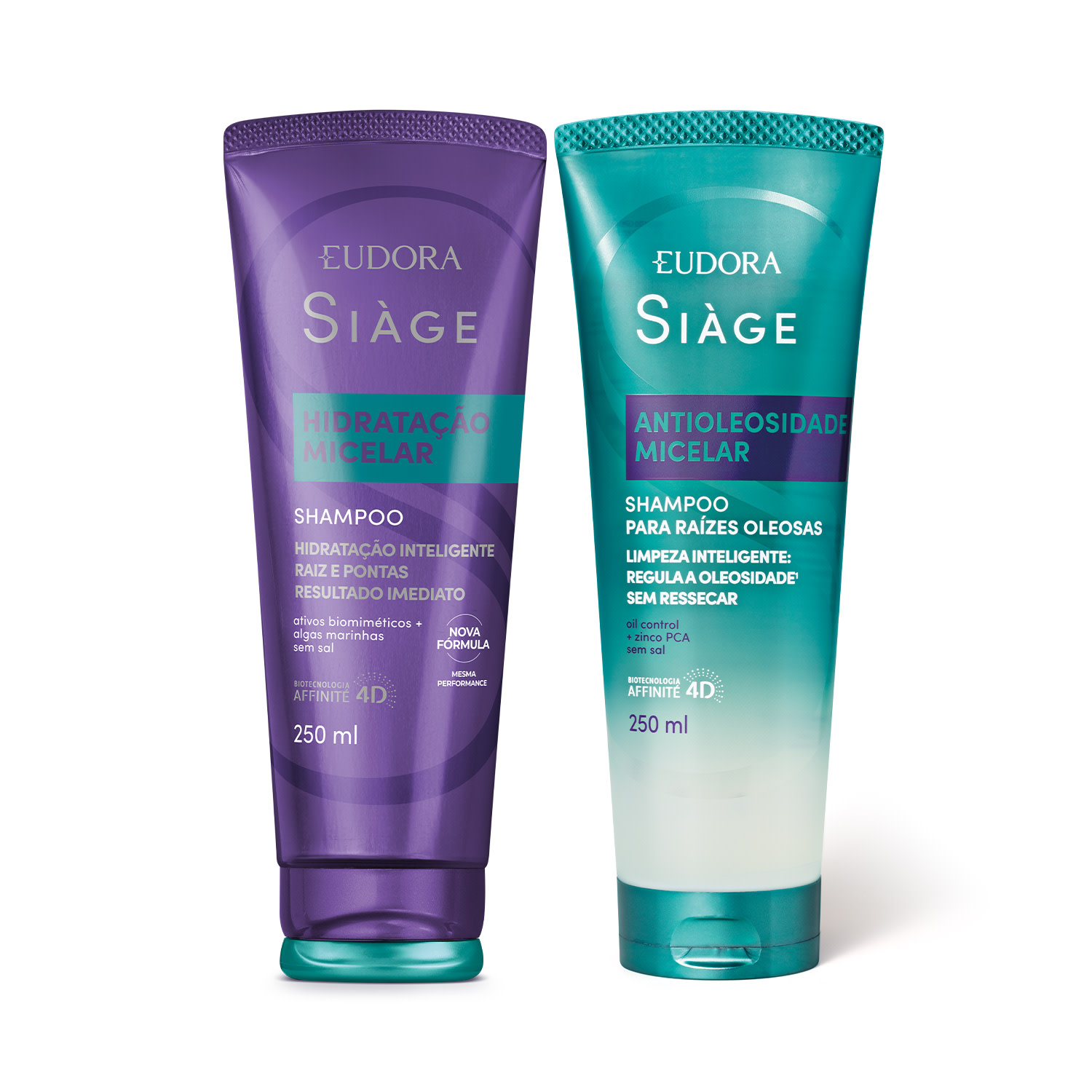 Kit Eudora Siàge Micelar Shampoo Hidratação + Shampoo Anti Oleosidade (2 Produtos)