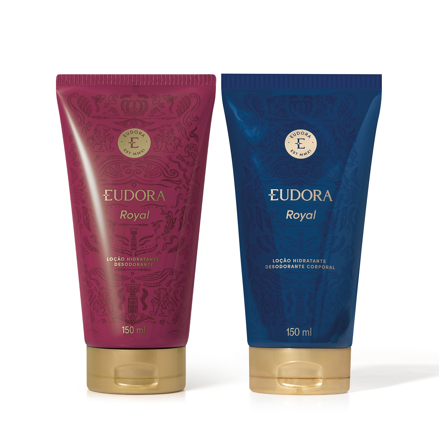 Kit Eudora Royal Loção Corporal Feminina + Loção Corporal Masculina (2 Produtos)