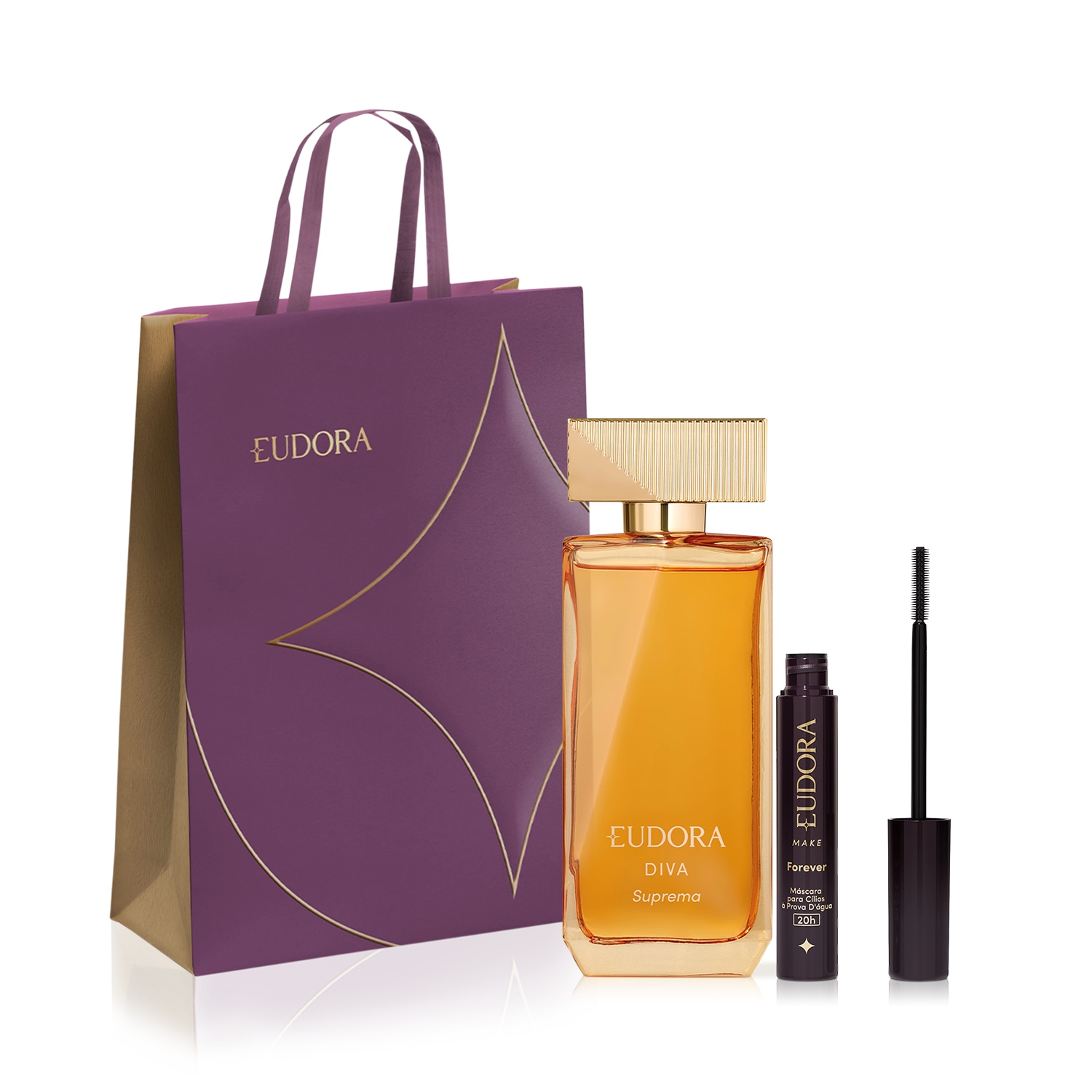 Combo Diva Suprema Desodorante Colônia 100ml + Máscara Cílios Forever + Sacola