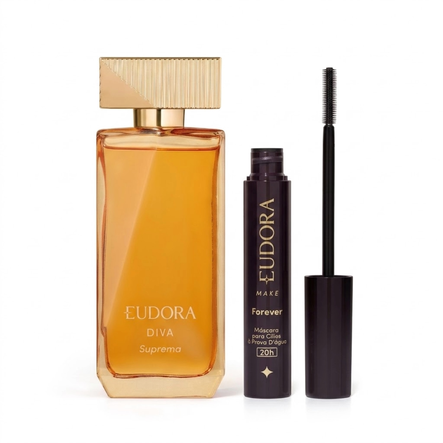 Combo Diva Suprema Desodorante Colônia 100ml + Máscara de Cílios Eudora Make Forever 8g