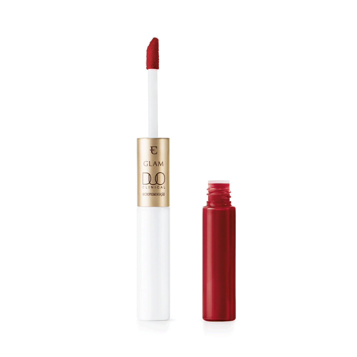 Batom Líquido Vermelho Magnífico Eudora Glam Duo Clinical Micropigmentação 3,5g