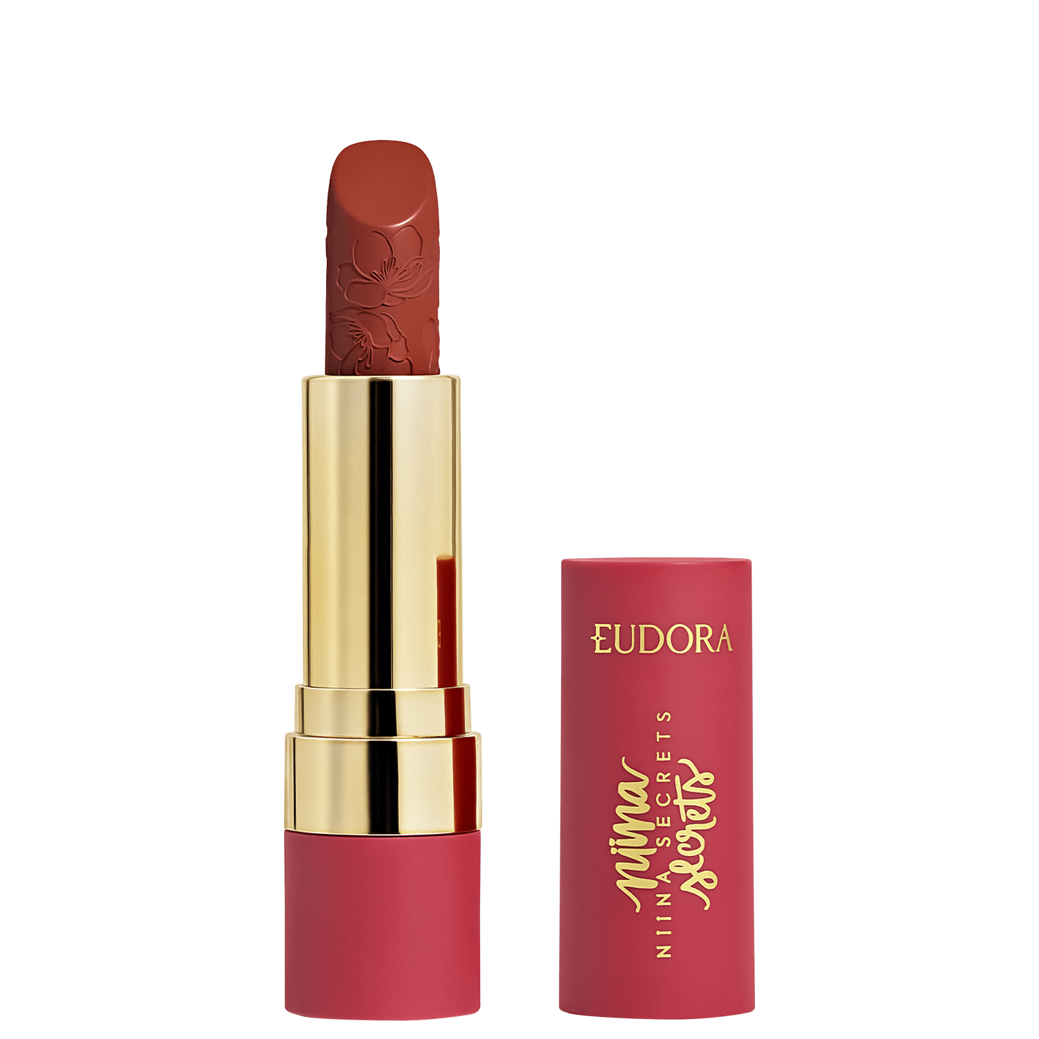 Eudora Niina Secrets Soft Petals Vermelho Romântico - Batom Semi-Mate 3,8g