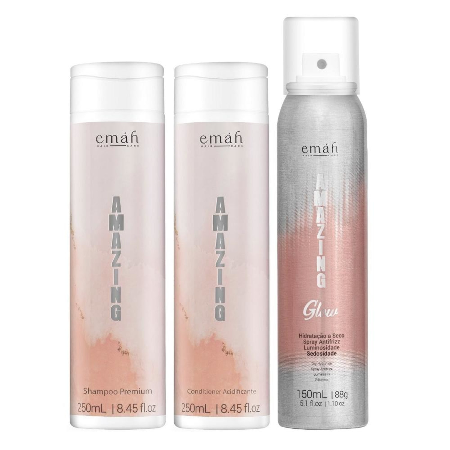 Kit Emáh Hair Care Amazing Trio Glow (3 Produtos)