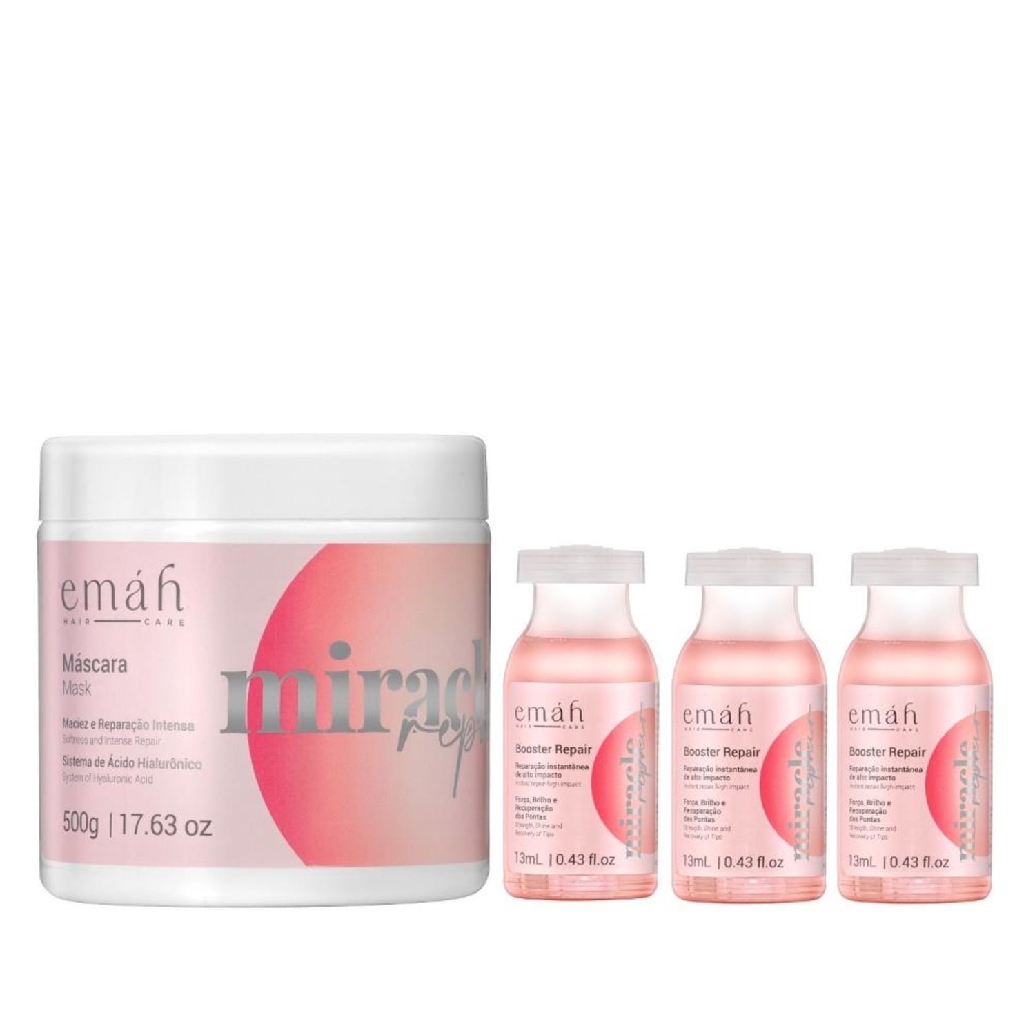 Kit Emáh Hair Care Miracle Repair Quarteto Booster (4 Produtos)